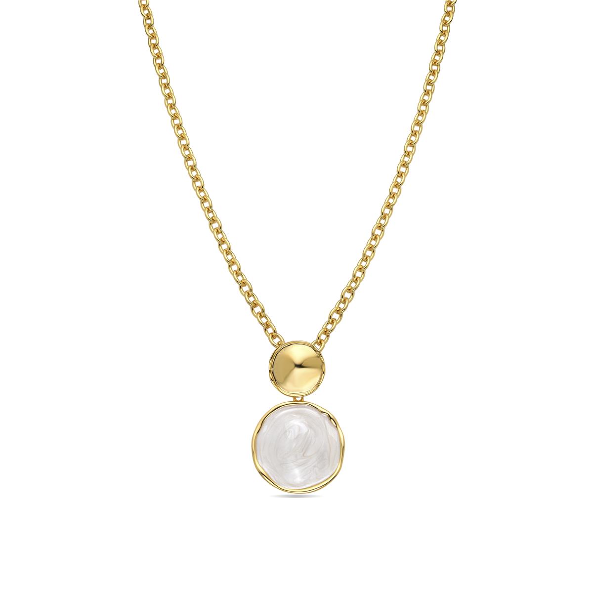 18k Yellow Gold and White Lacquer Necklace - Talorzi