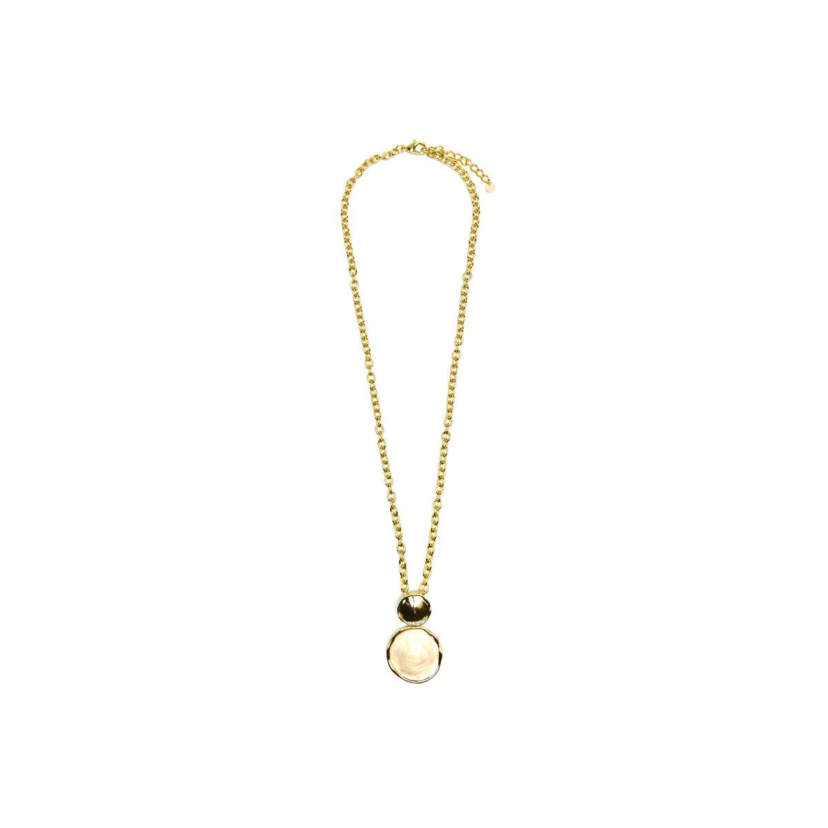 18k Yellow Gold and White Lacquer Necklace - Talorzi