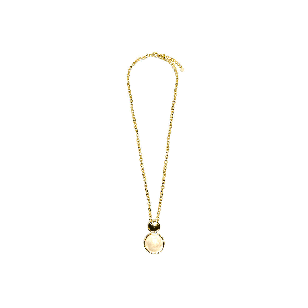 Talorzi Necklace in White Lacquer with 18k Yellow Gold Finish