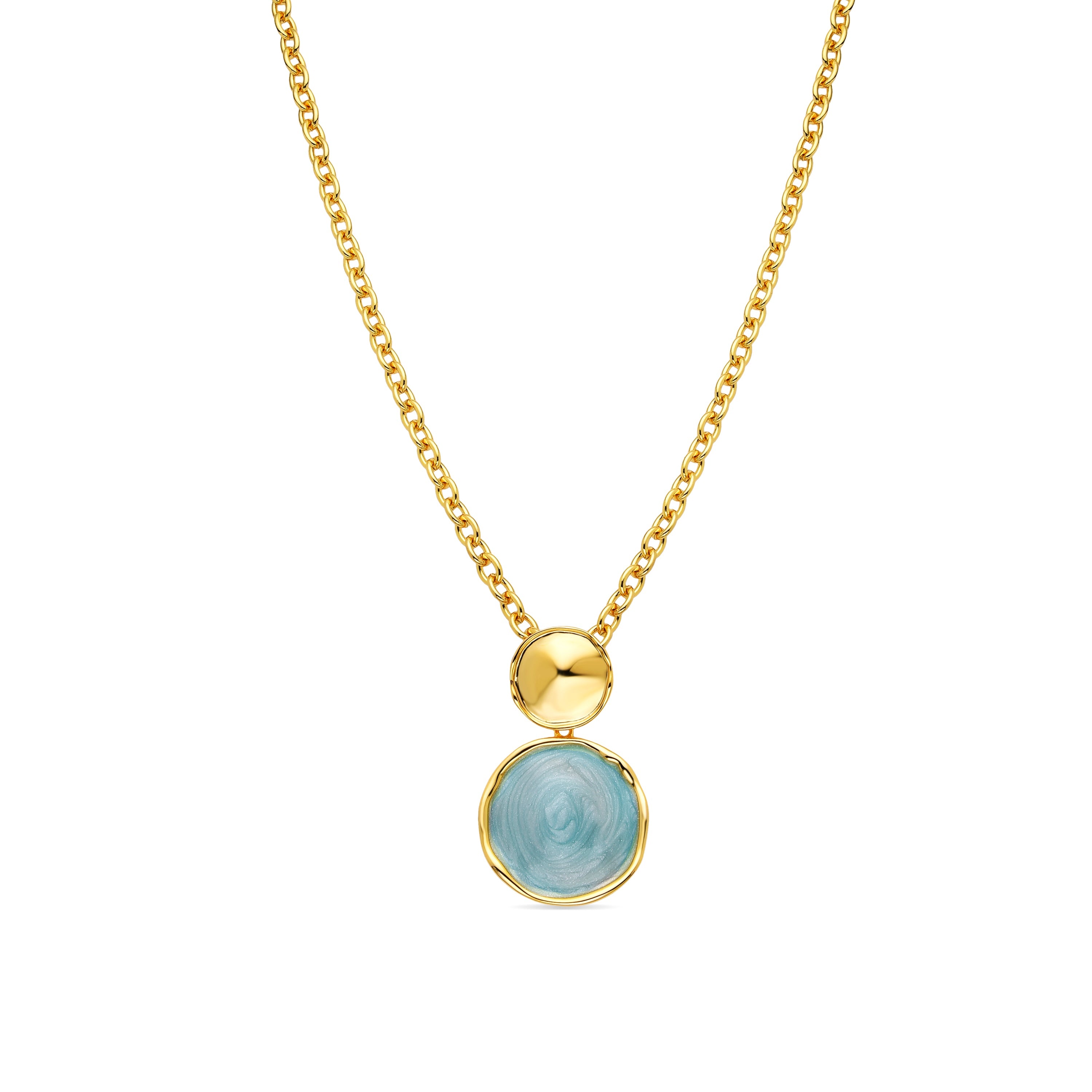 Talorzi Necklace in Blue Lacquer with 18k Yellow Gold Finish