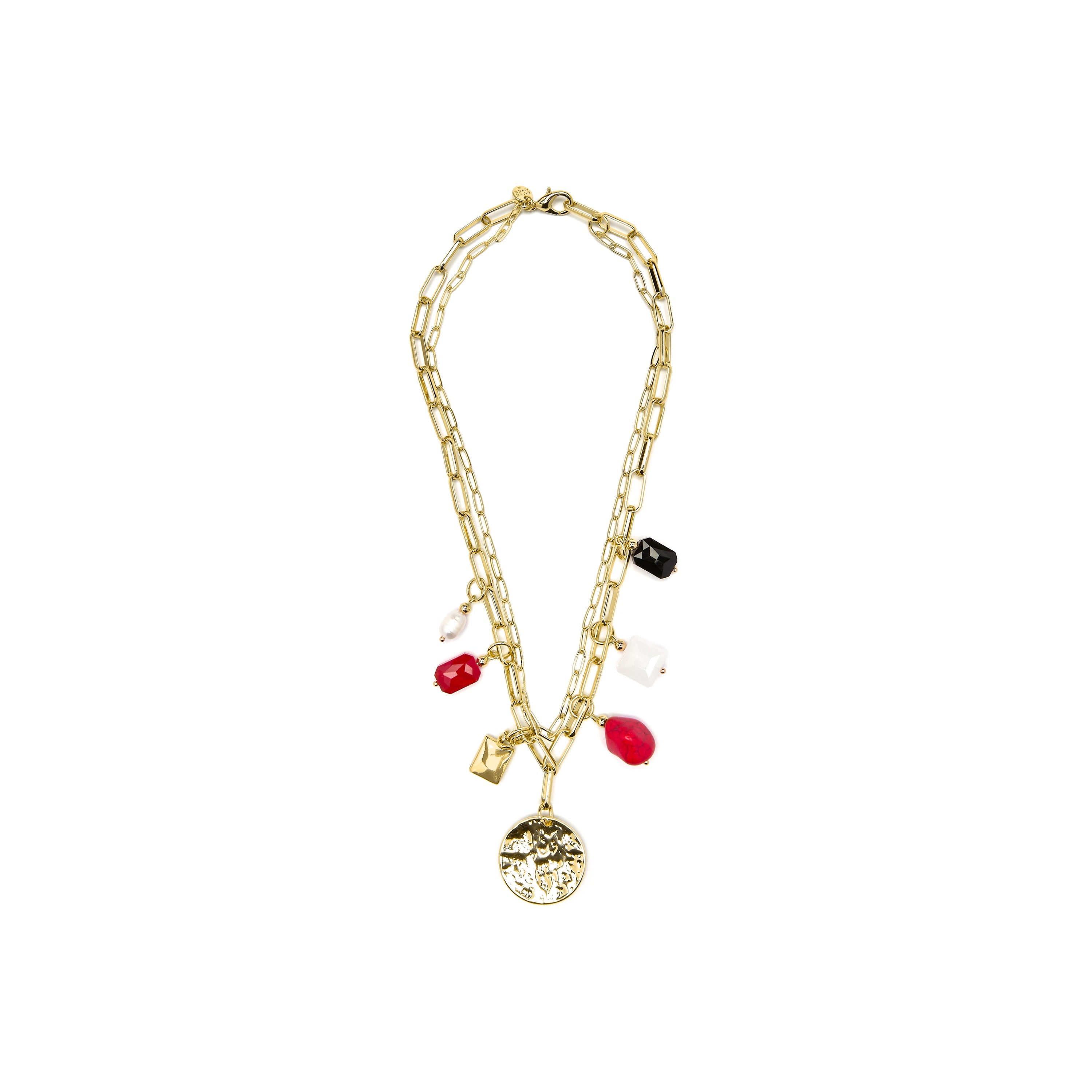 18k yellow gold and coral finish necklace - Lyho