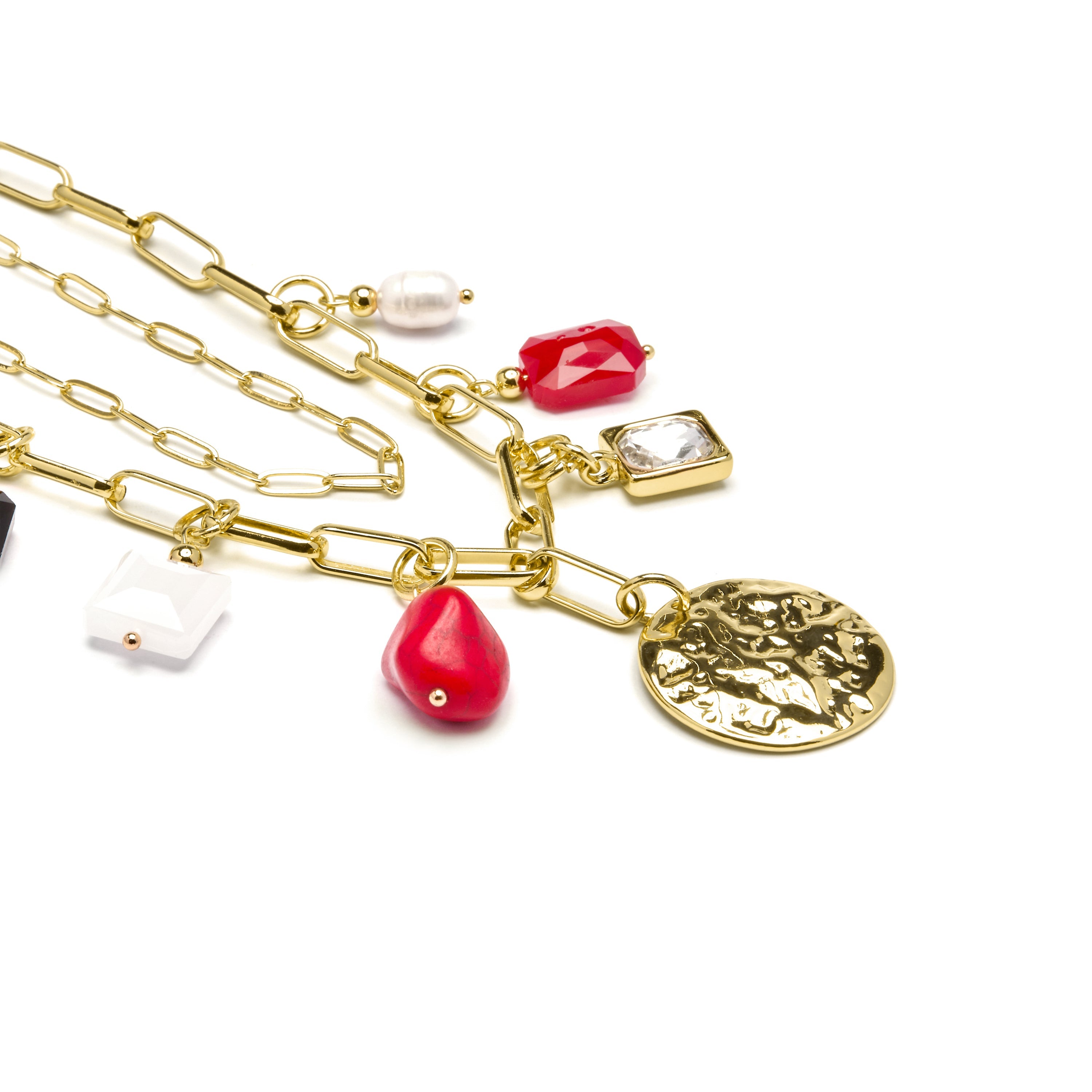 18k yellow gold and coral finish necklace - Lyho