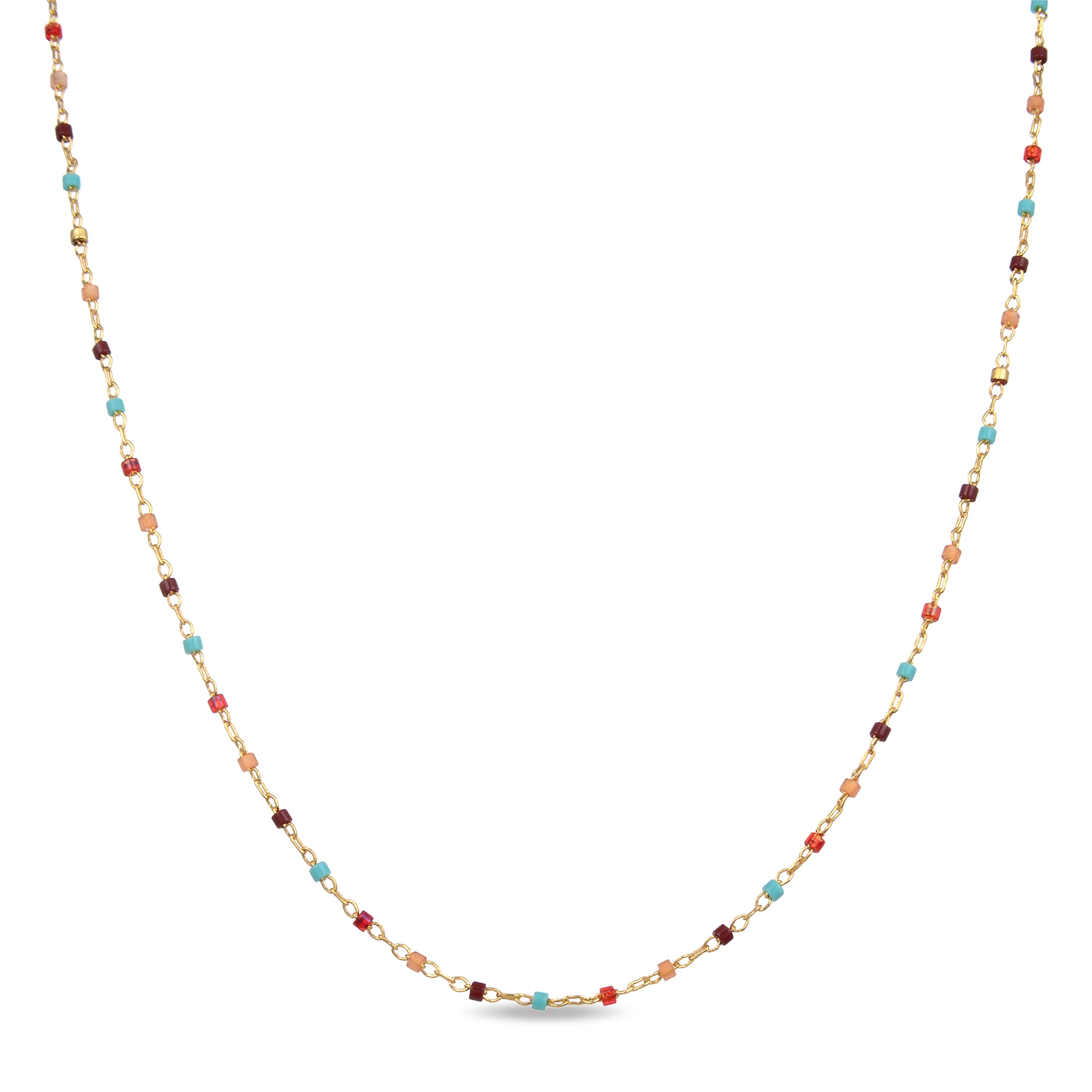 Multicolor Hydrothermal Quartz Necklace finished in 18K yellow gold - Nespo