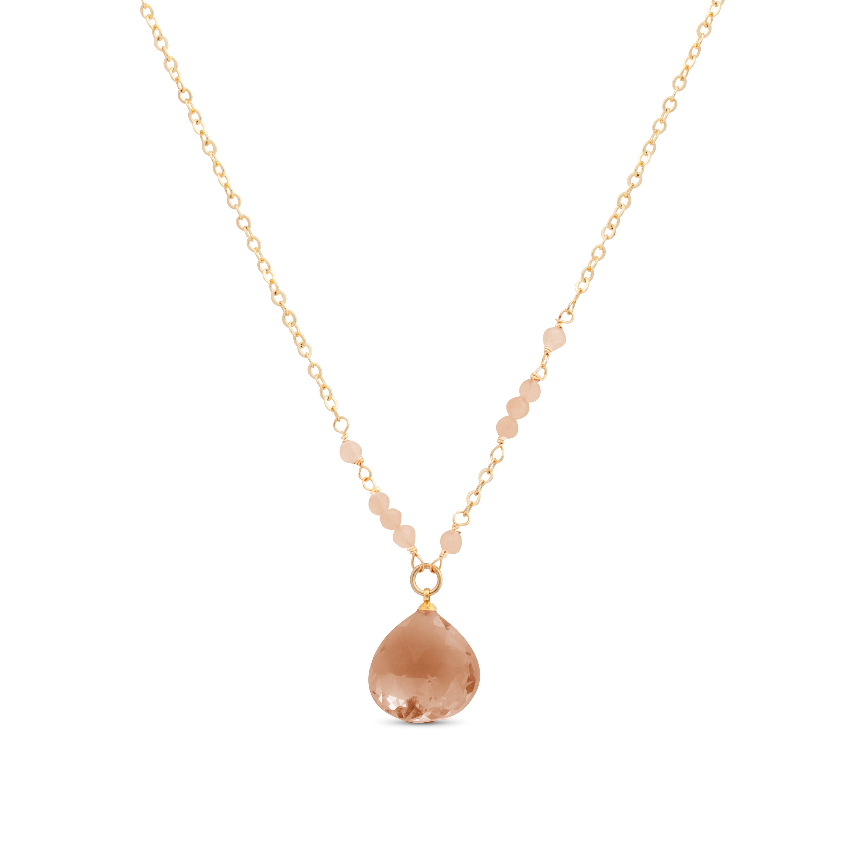 Hydrothermal Smoky Quartz Necklace in 18K Yellow Gold Finish - Zoqoyi