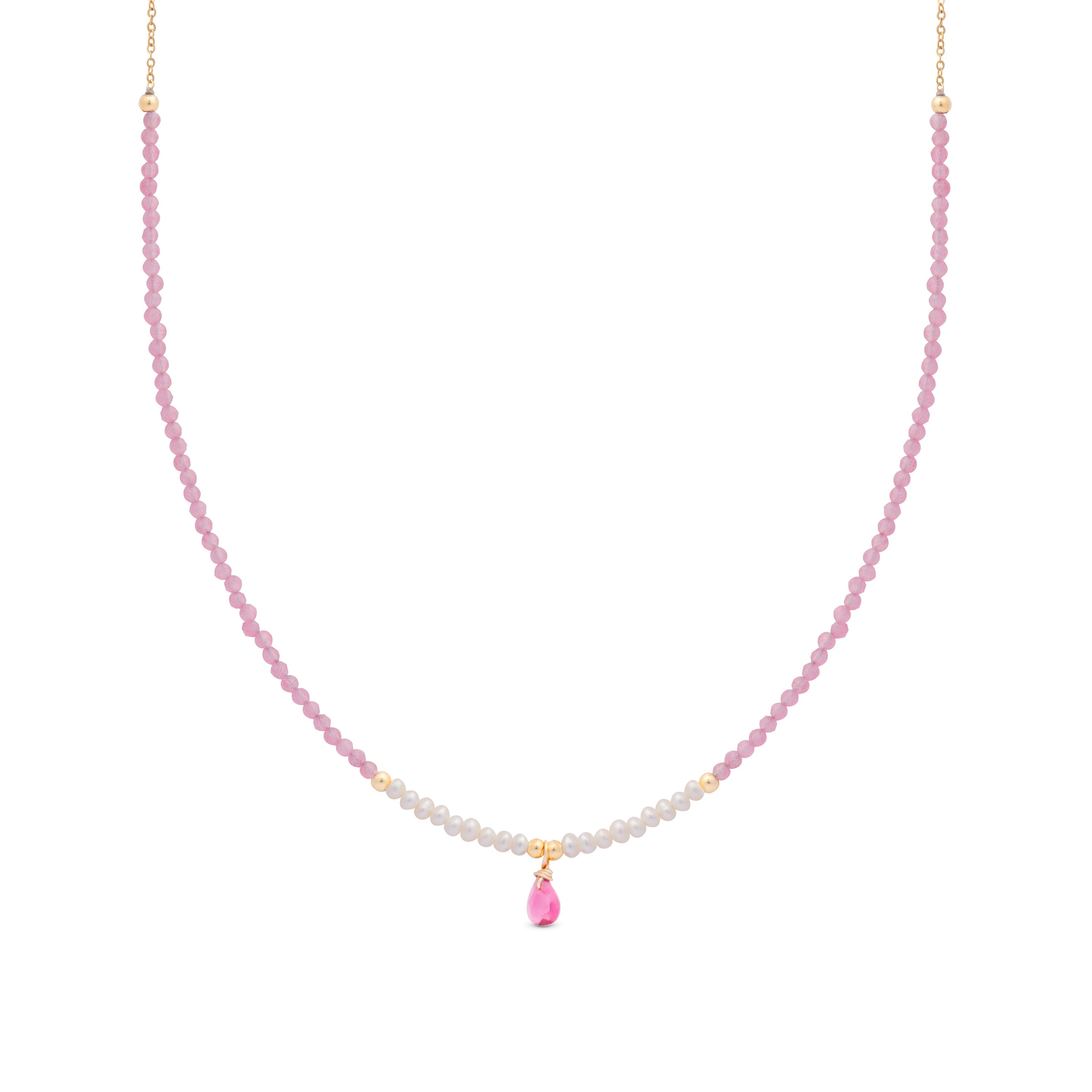 18K Yellow Gold-plated Pink Tourmaline Necklace - Athat