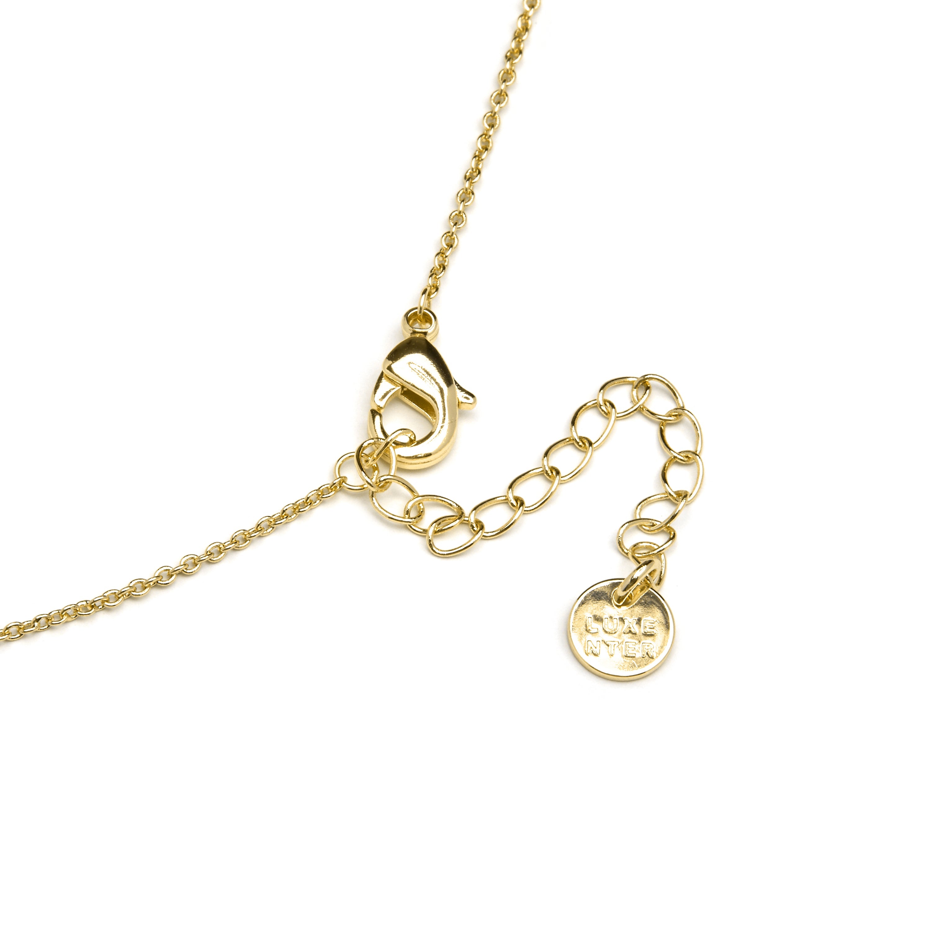 Multicolor Zirconia Necklace in 18k Gold Finish - Alphabet