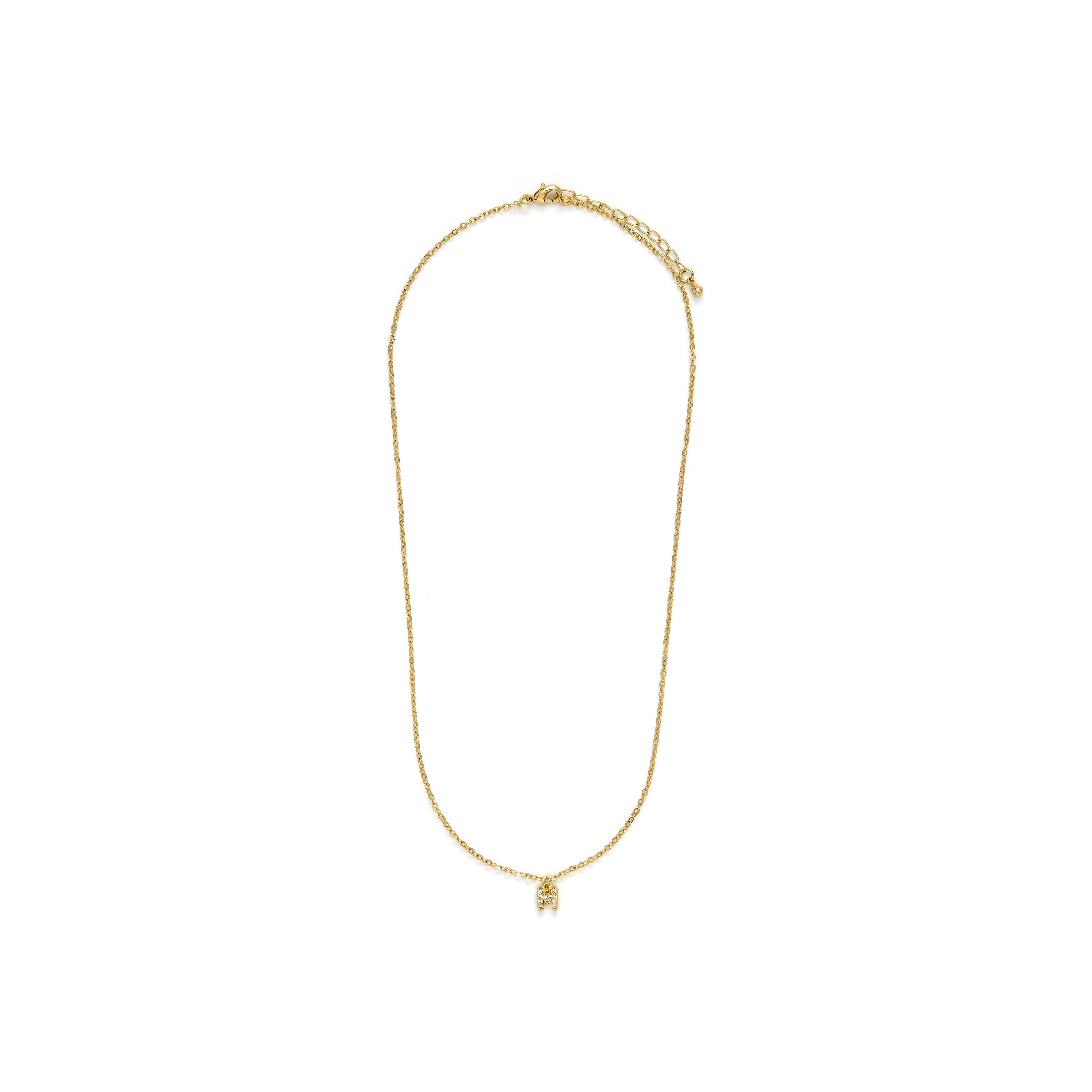 Alphabet Necklace with Brilliant Zirconia in 18k Gold Finish