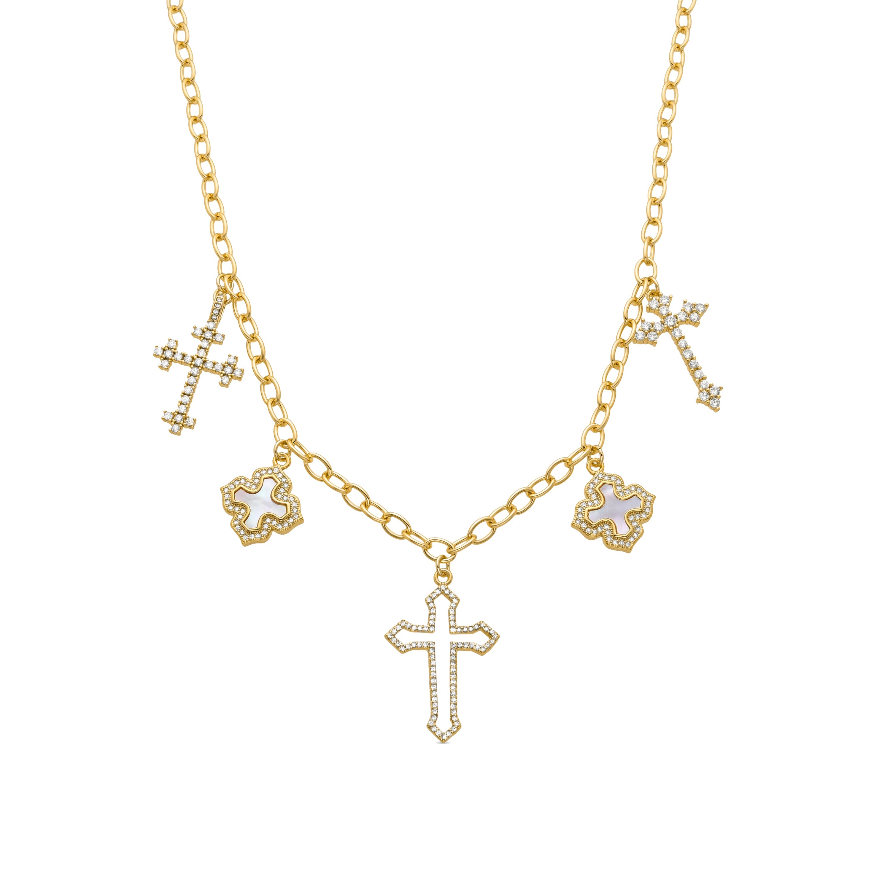 Brilliant Zirconia Necklace finished in 18K yellow gold - Lysay