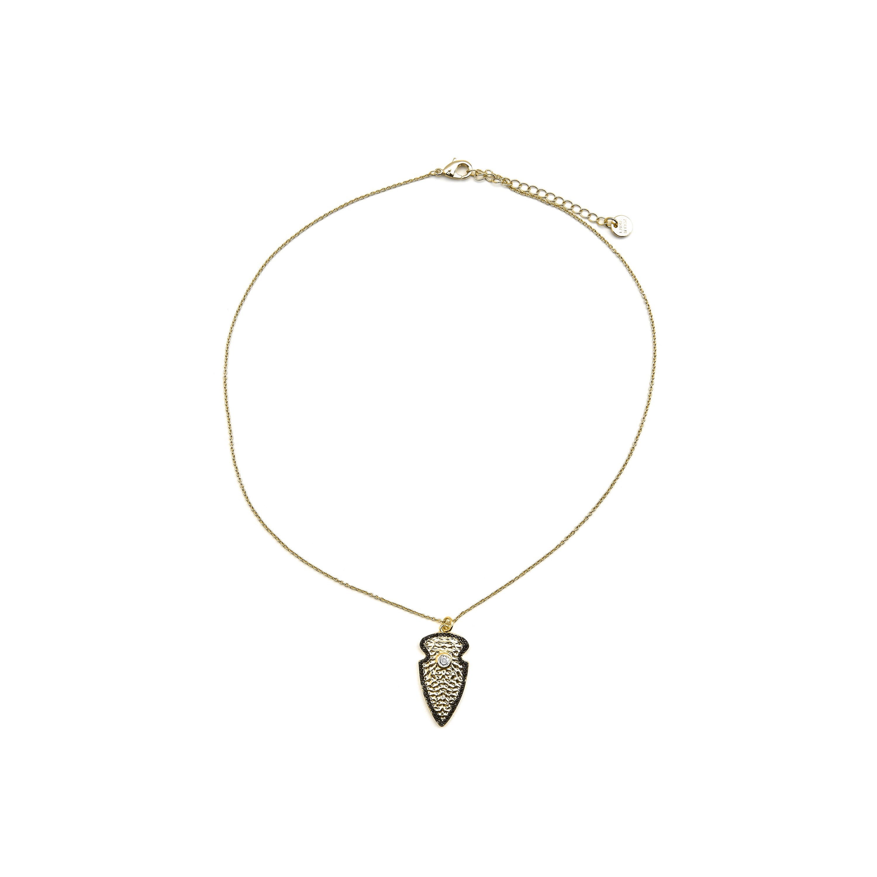 Necklace with brilliant zirconia, 18k gold finish - Otla