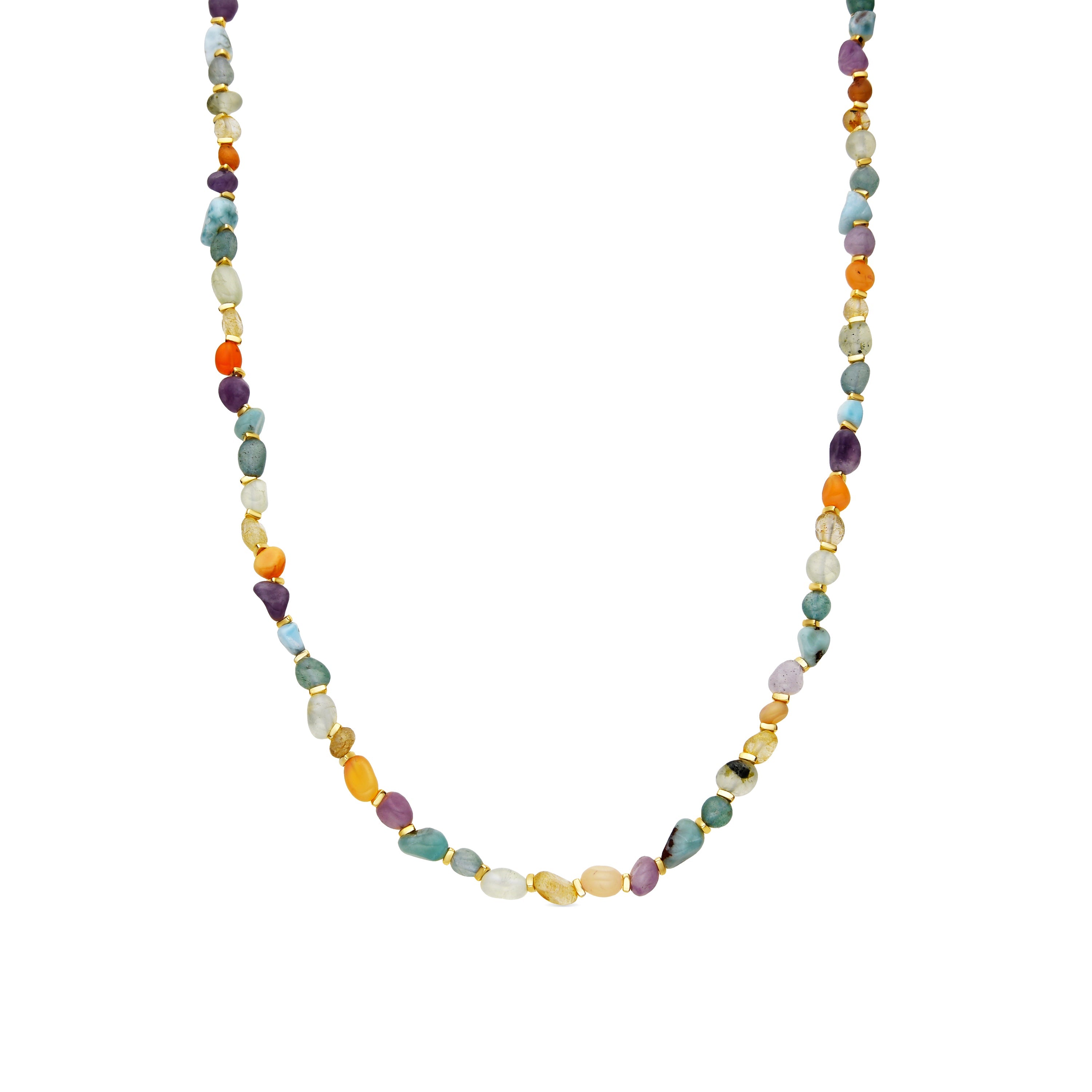 18k yellow gold and multicolor natural stone necklace - Terma