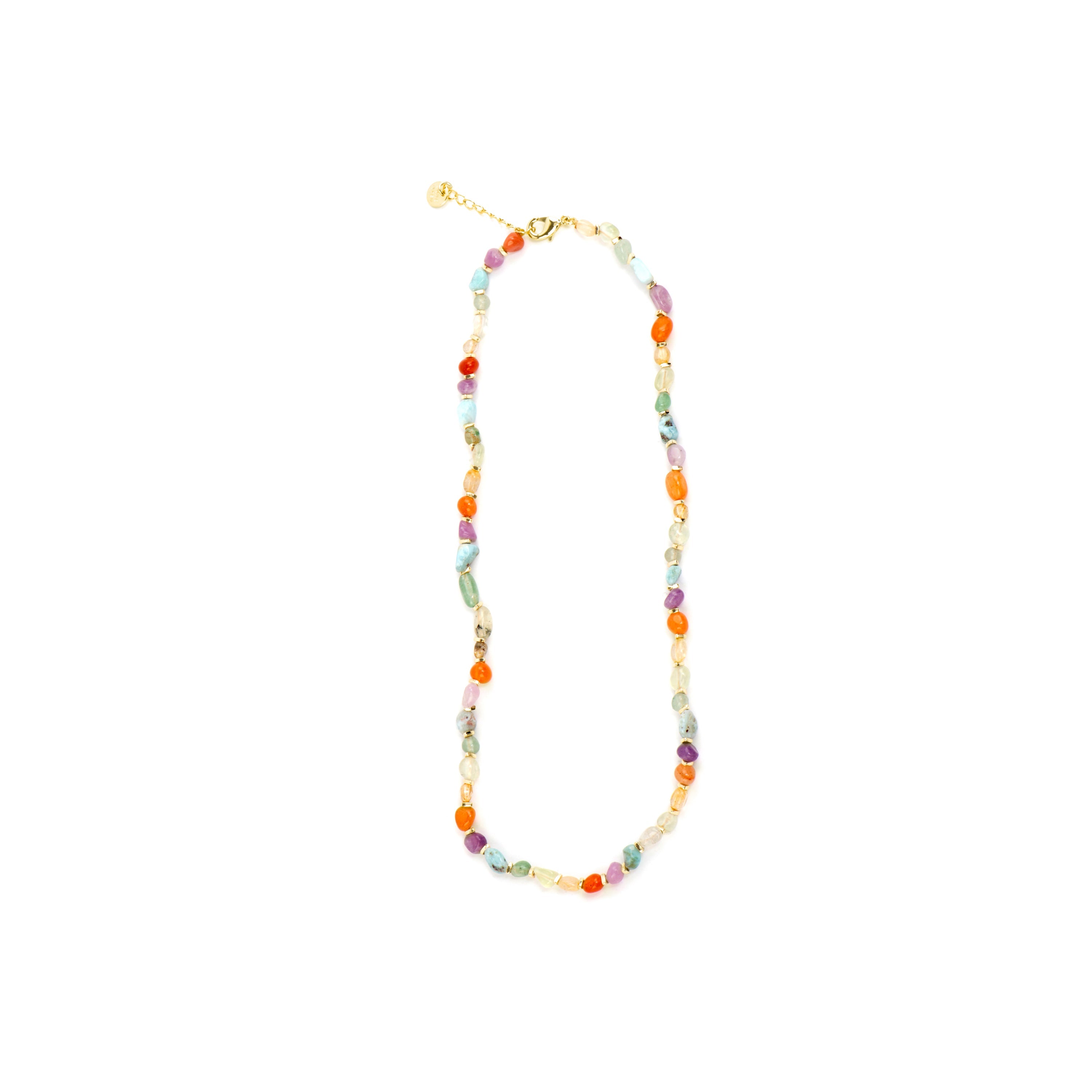 18k yellow gold and multicolor natural stone necklace - Terma