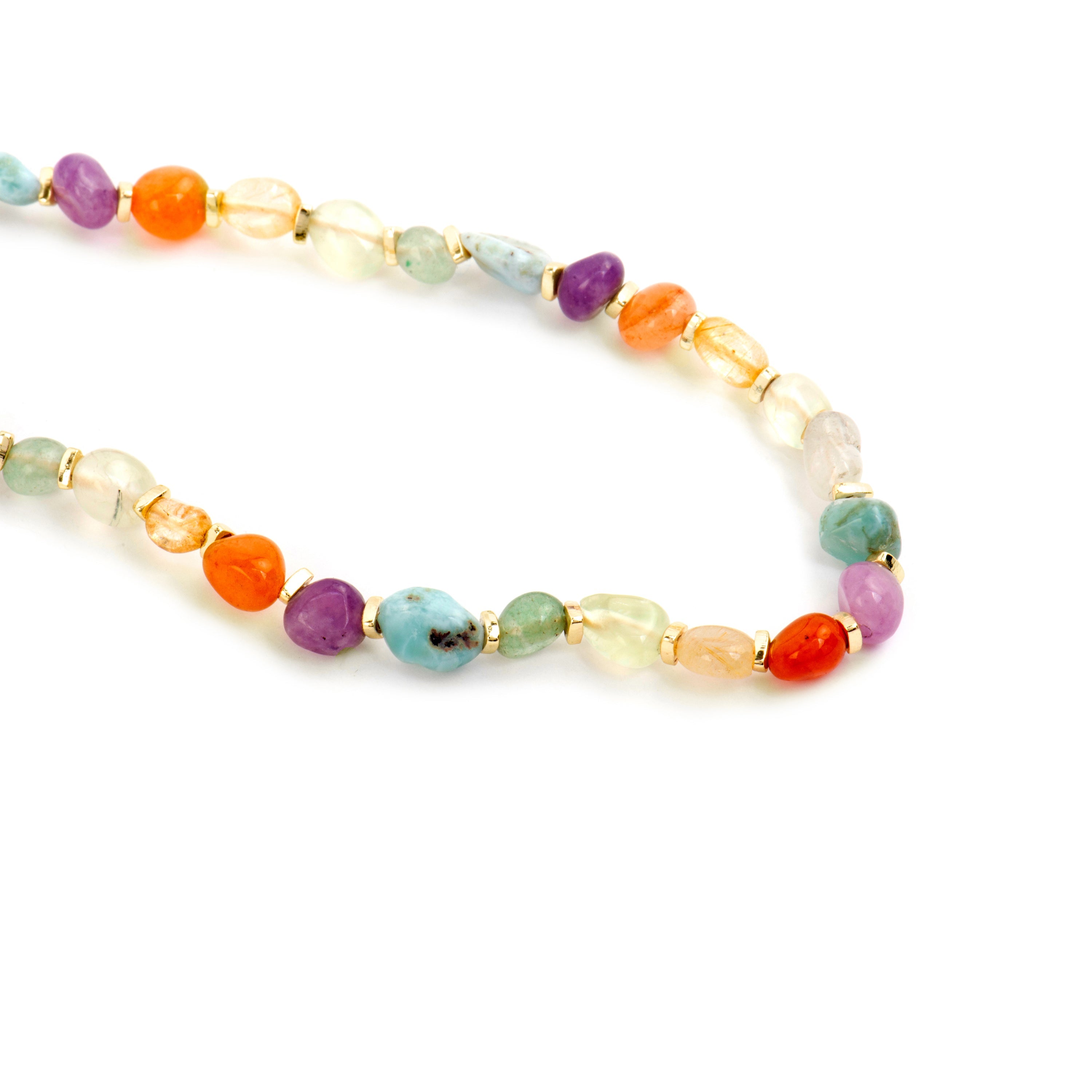 18k yellow gold and multicolor natural stone necklace - Terma