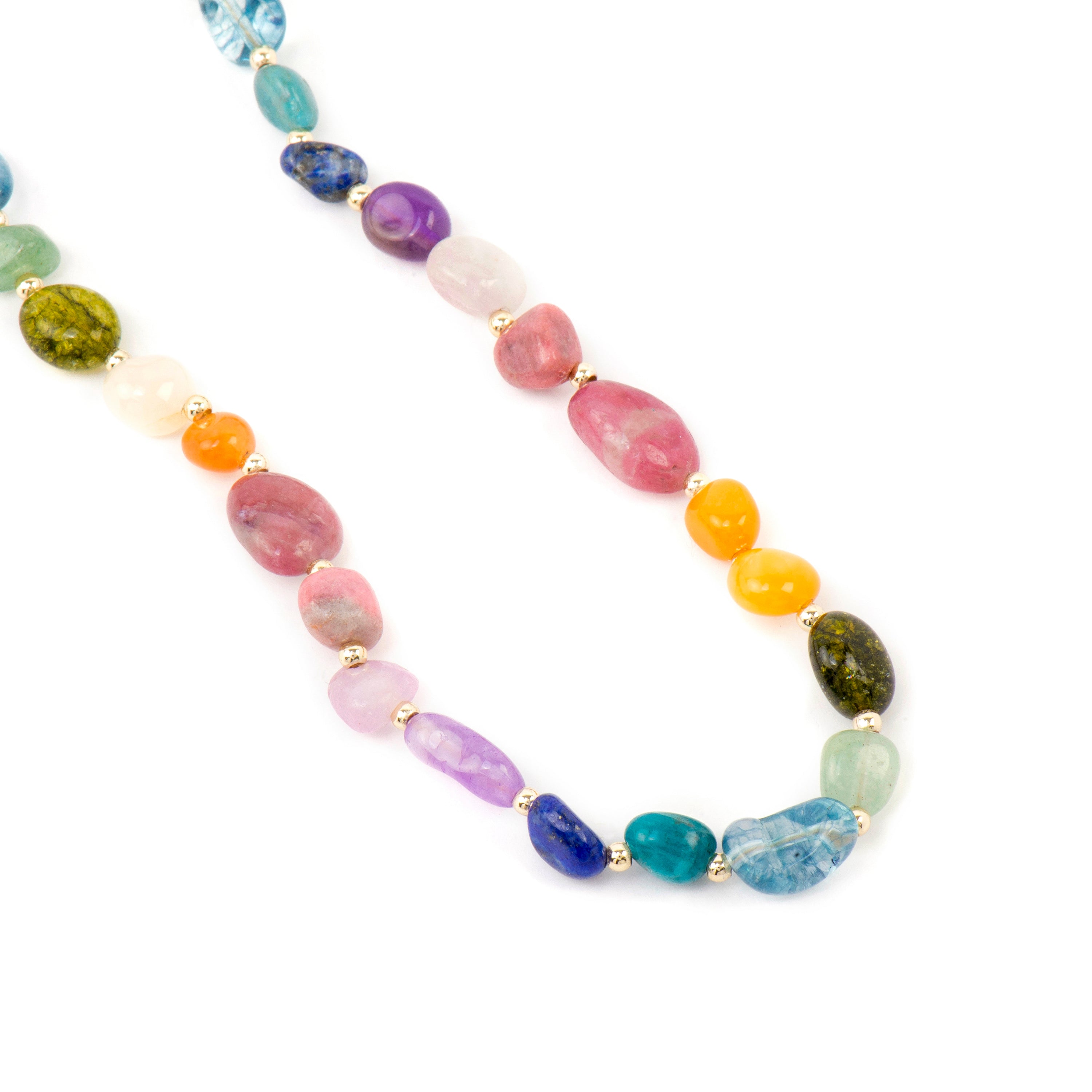 18k yellow gold and multicolor natural stone necklace - Umavi