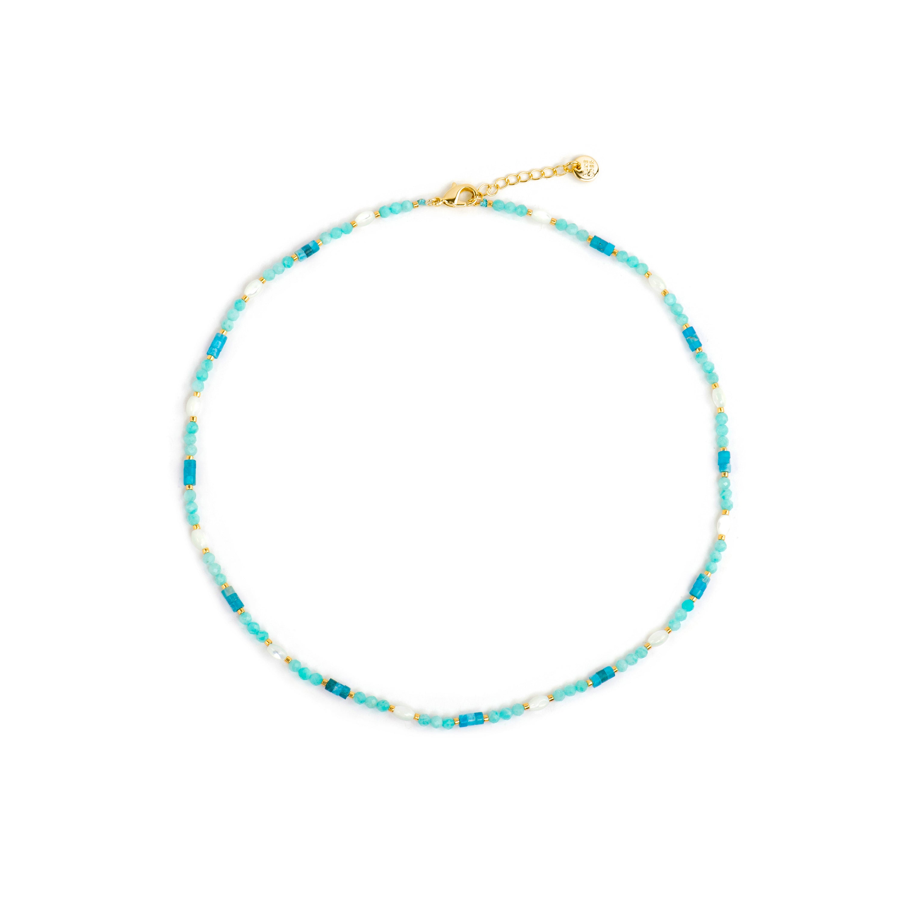 18k yellow gold and Amazonite necklace - Kico