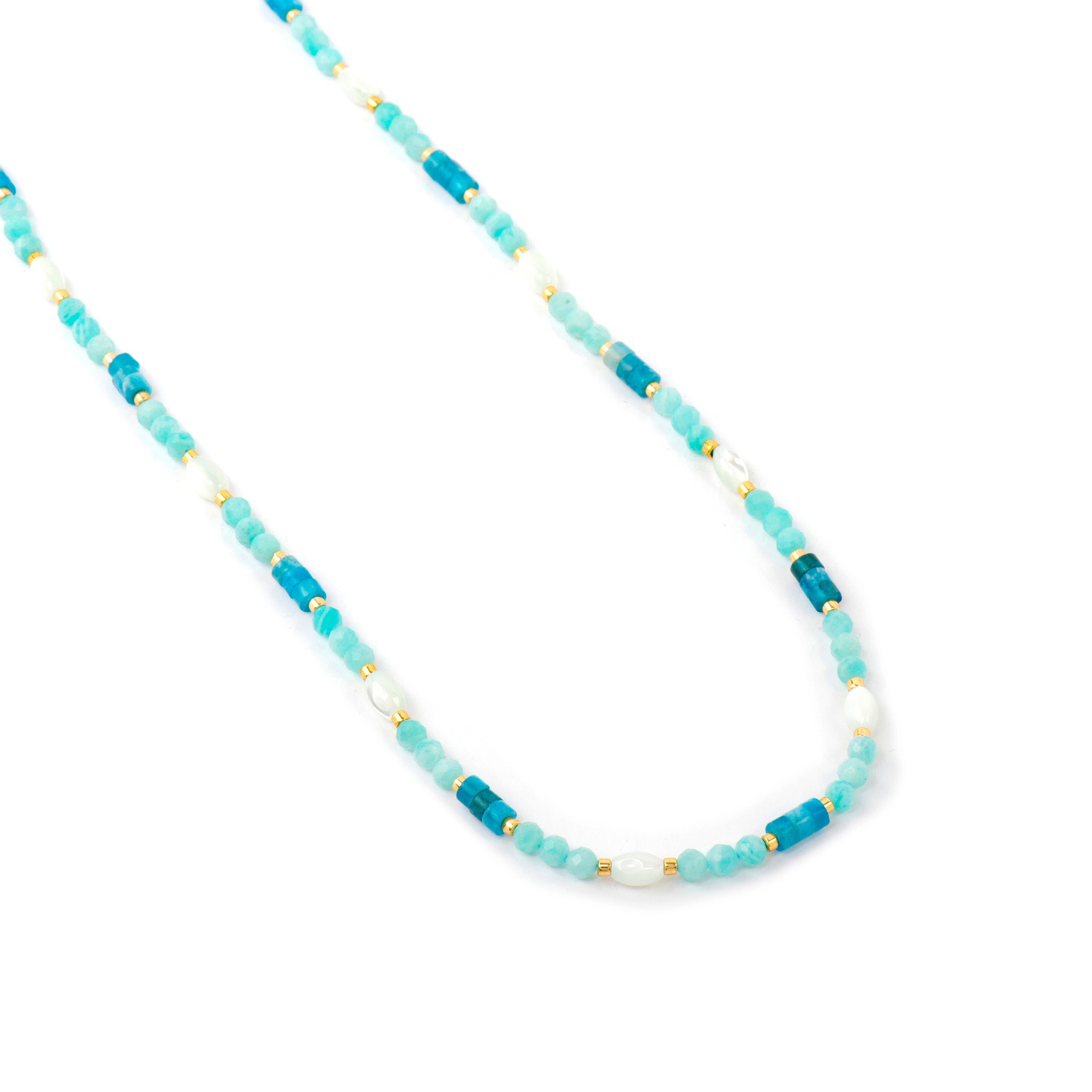 18k yellow gold and Amazonite necklace - Kico