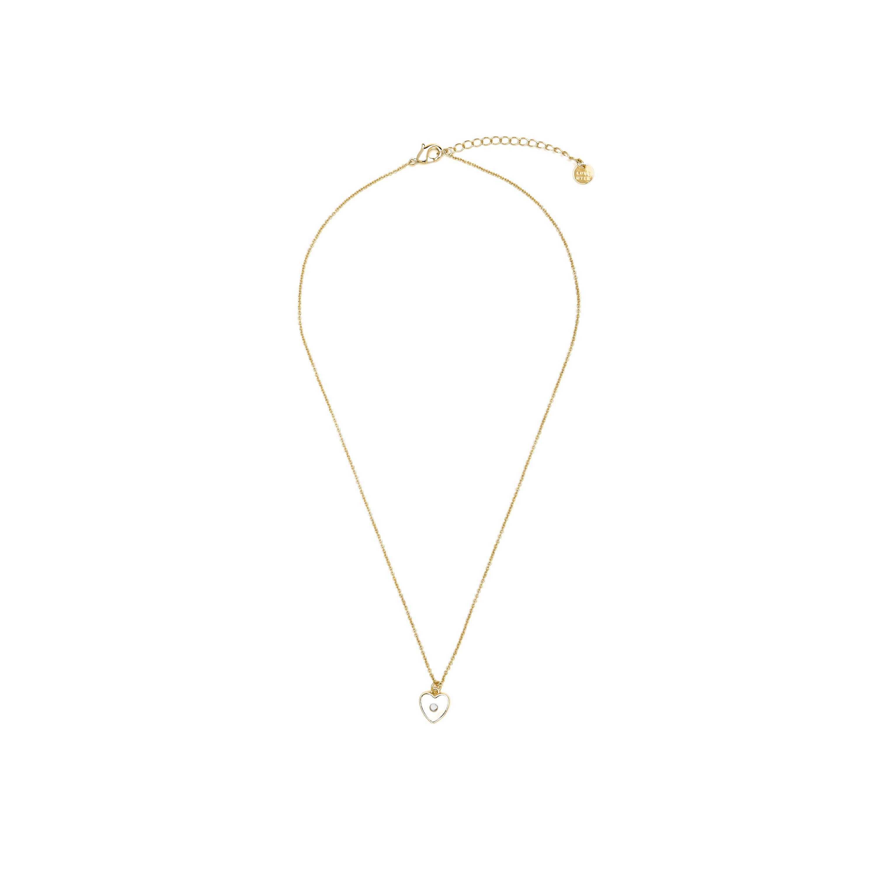 Colar em ouro amarelo 18k e madrepérola branca - Coração