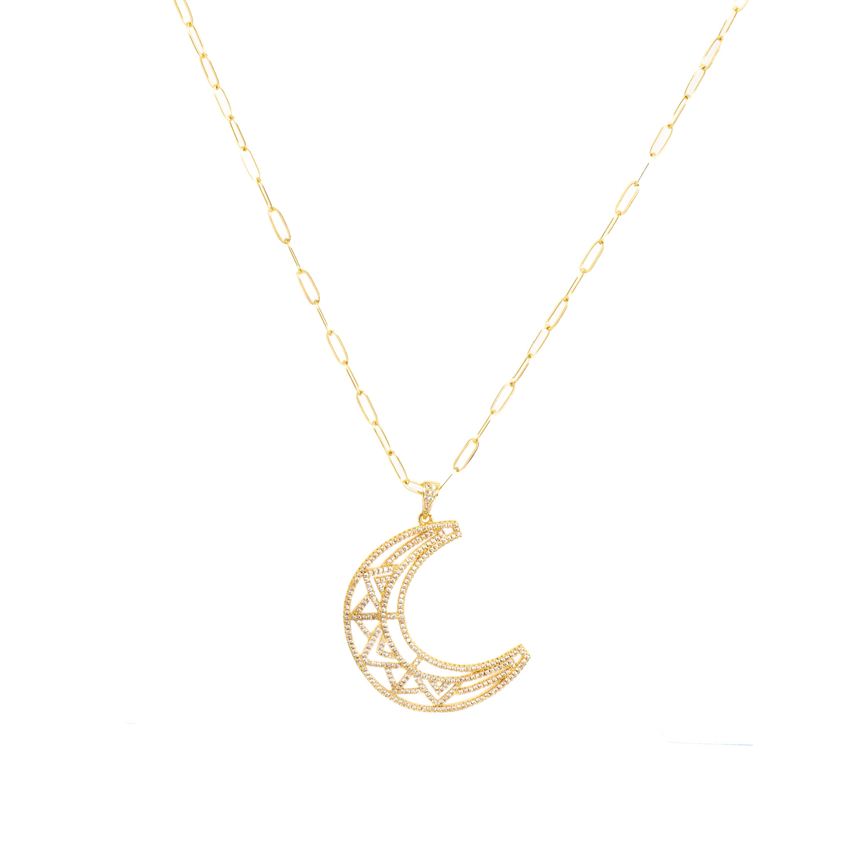 18k yellow gold finish necklace with brilliant zirconia - Heva