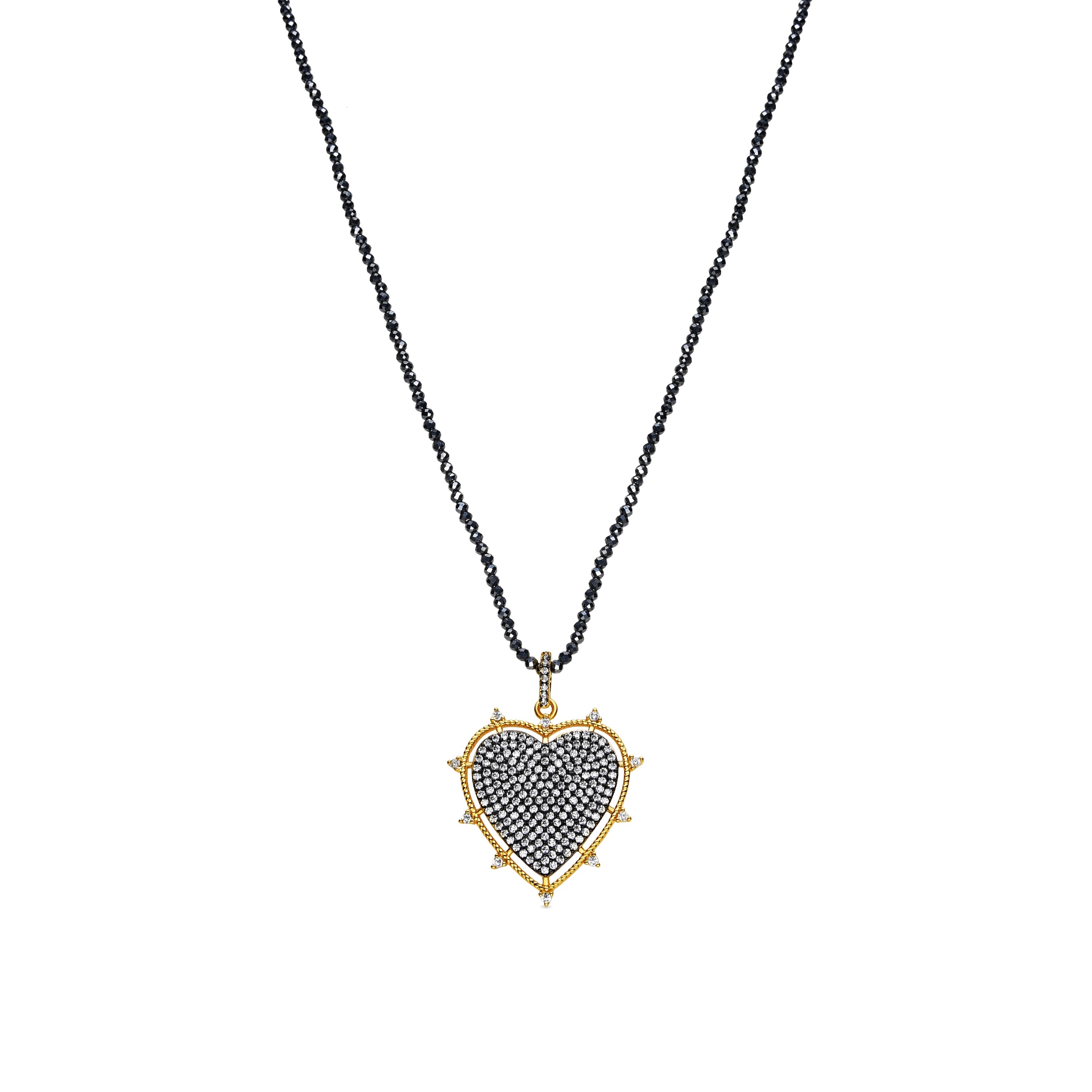 18k yellow gold finish necklace with brilliant zirconia - Lezsa