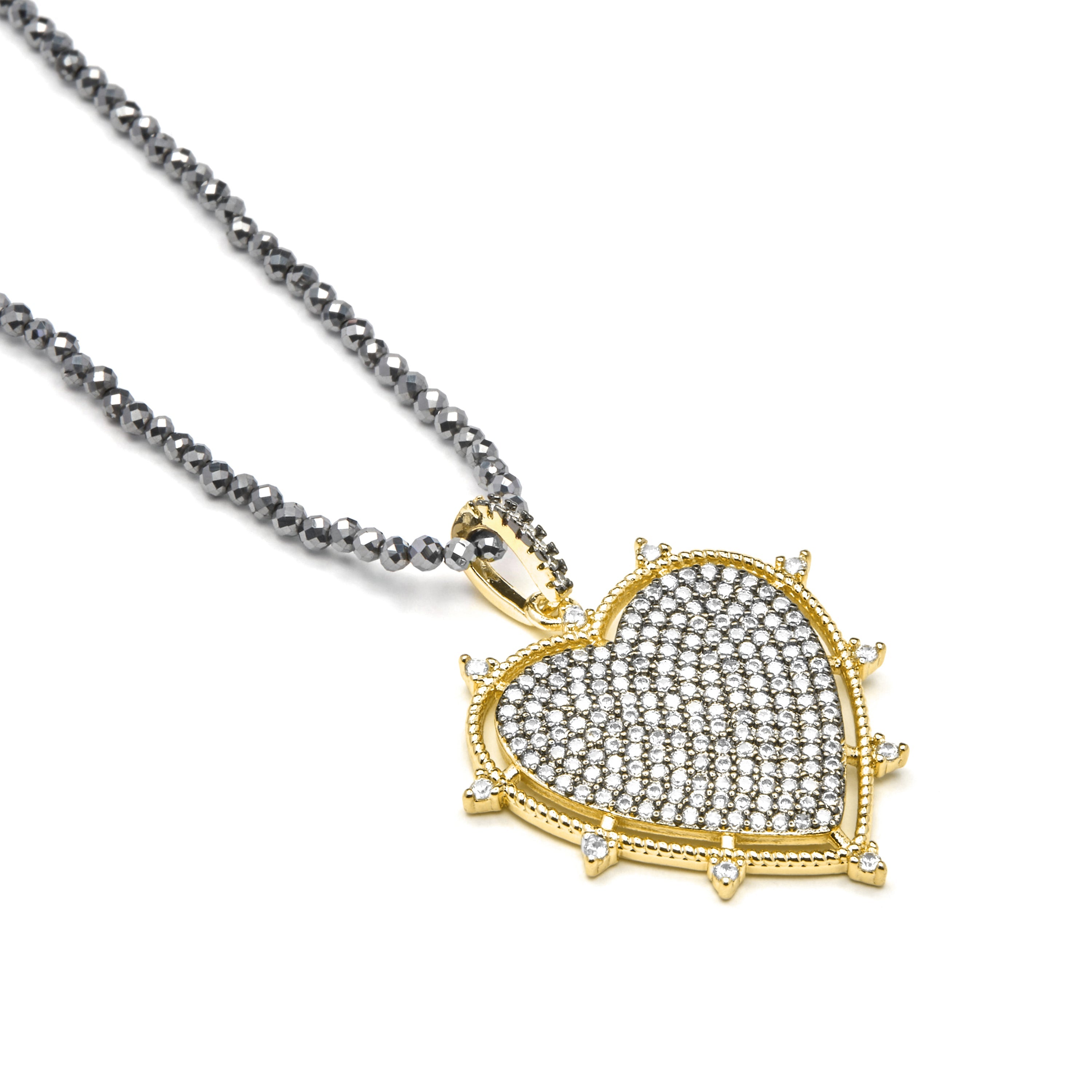 18k yellow gold finish necklace with brilliant zirconia - Lezsa