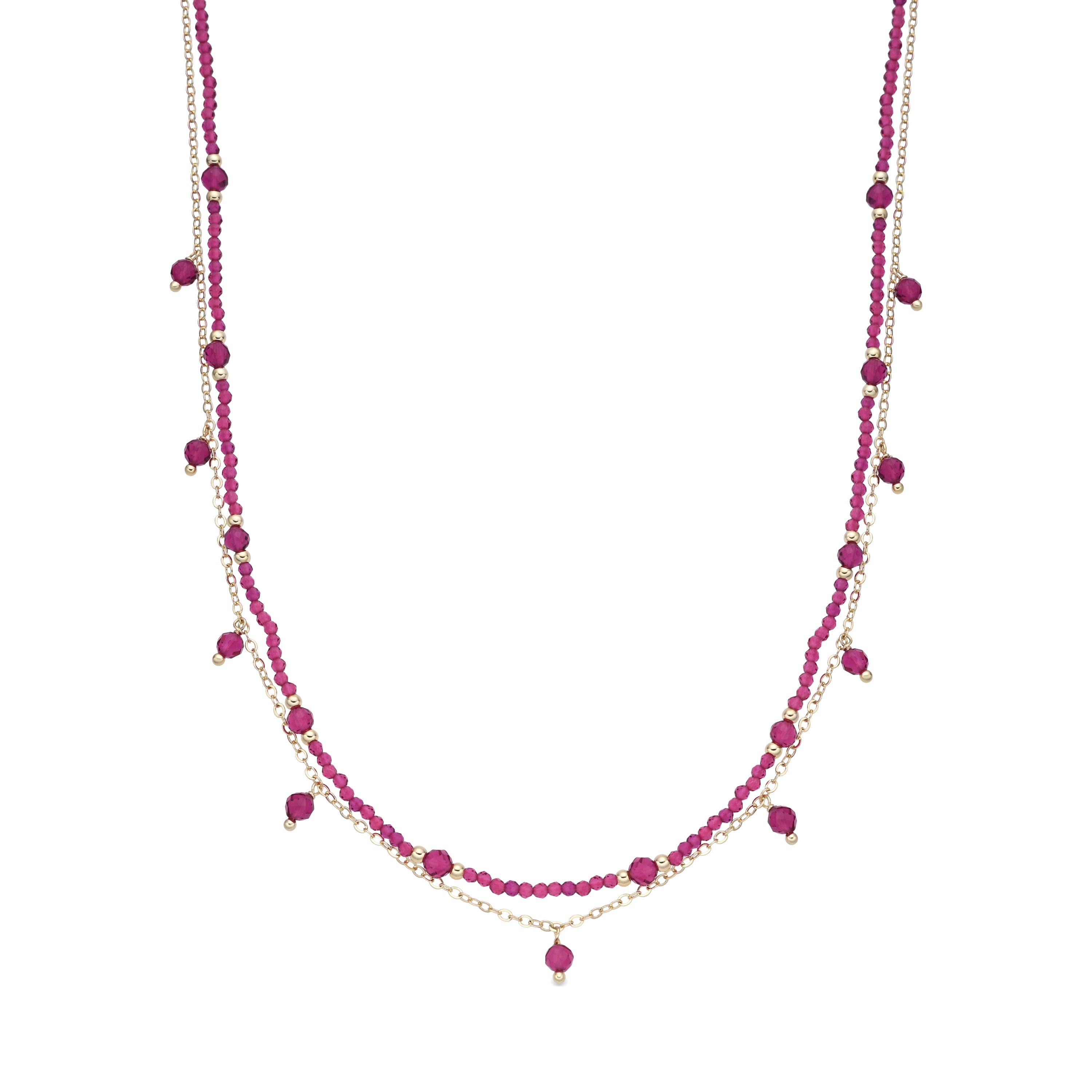 18k Yellow Gold-Plated Rose Crystal Necklace - Aira