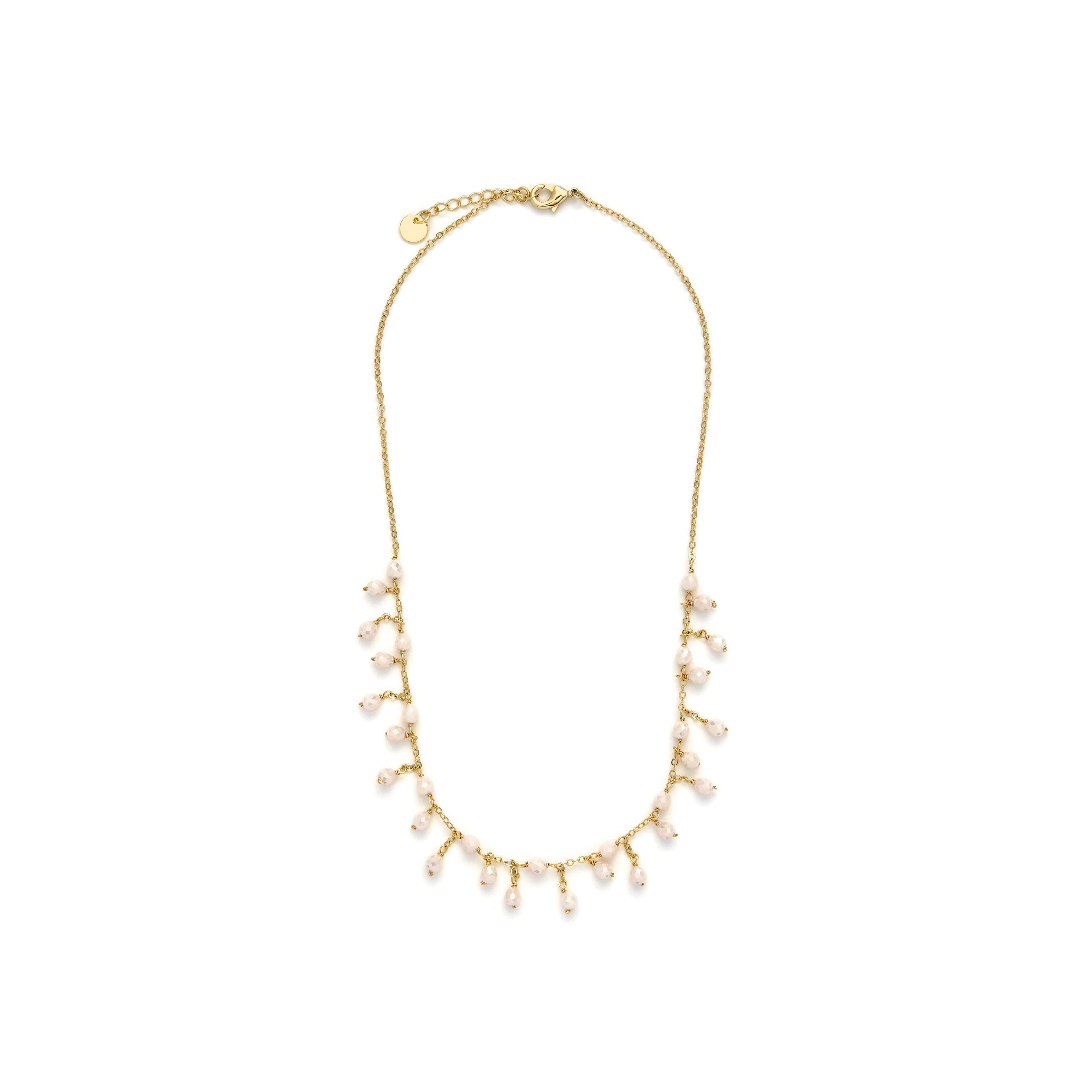 White Crystal Necklace finished in 18k yellow gold - Fyre
