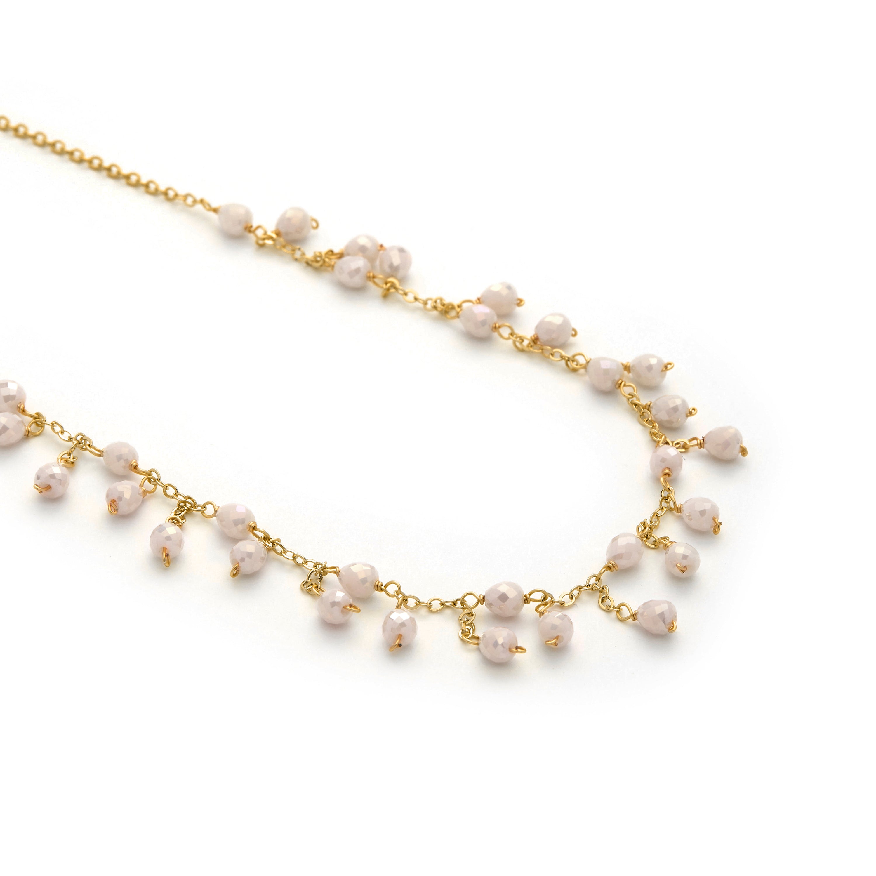 White Crystal Necklace finished in 18k yellow gold - Fyre