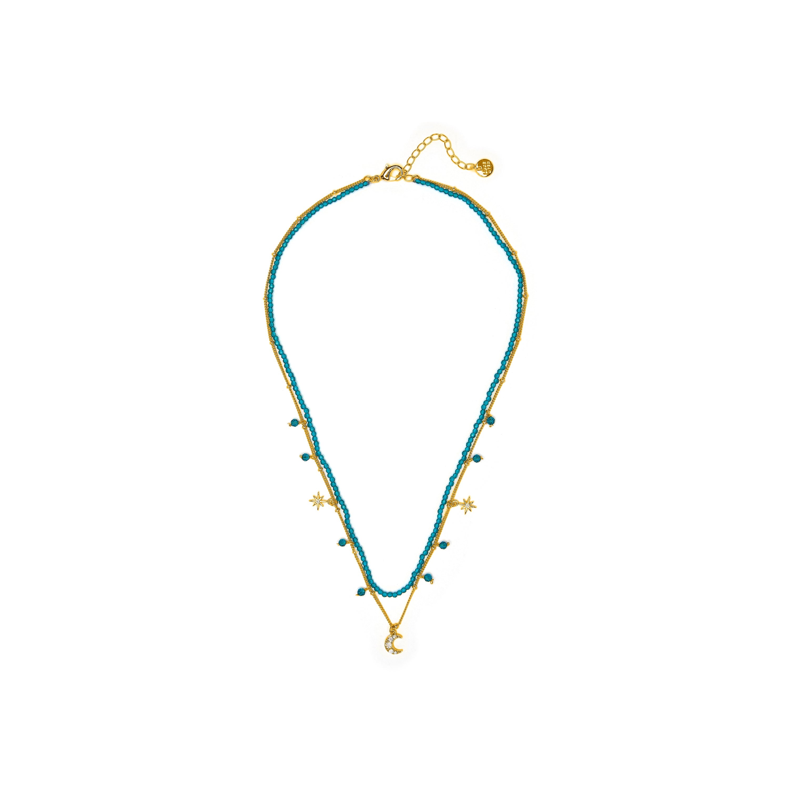18k Yellow Gold-Plated Green Crystal Necklace - Ayora