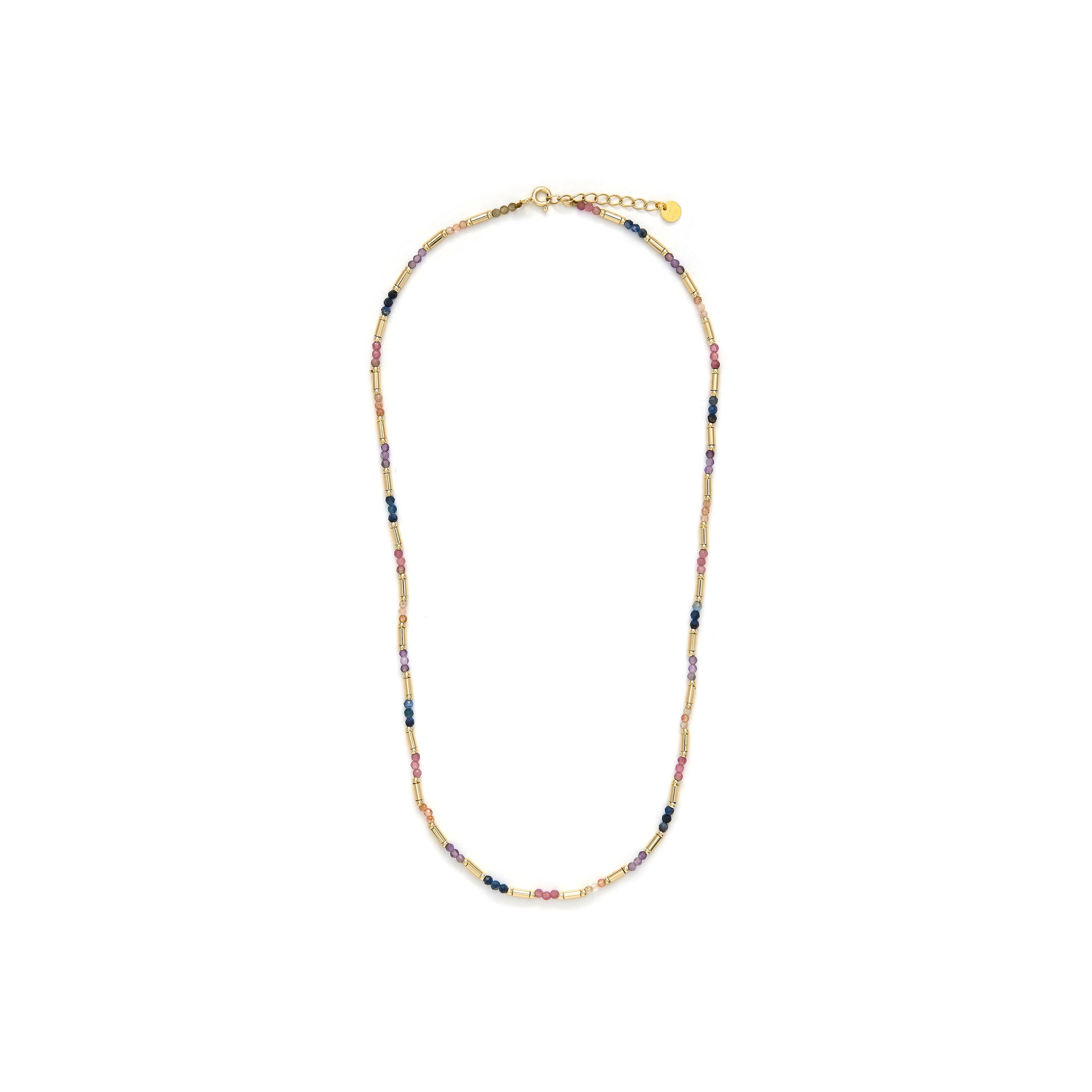 Multicolor Crystal Necklace with 18k Yellow Gold Finish - Athas