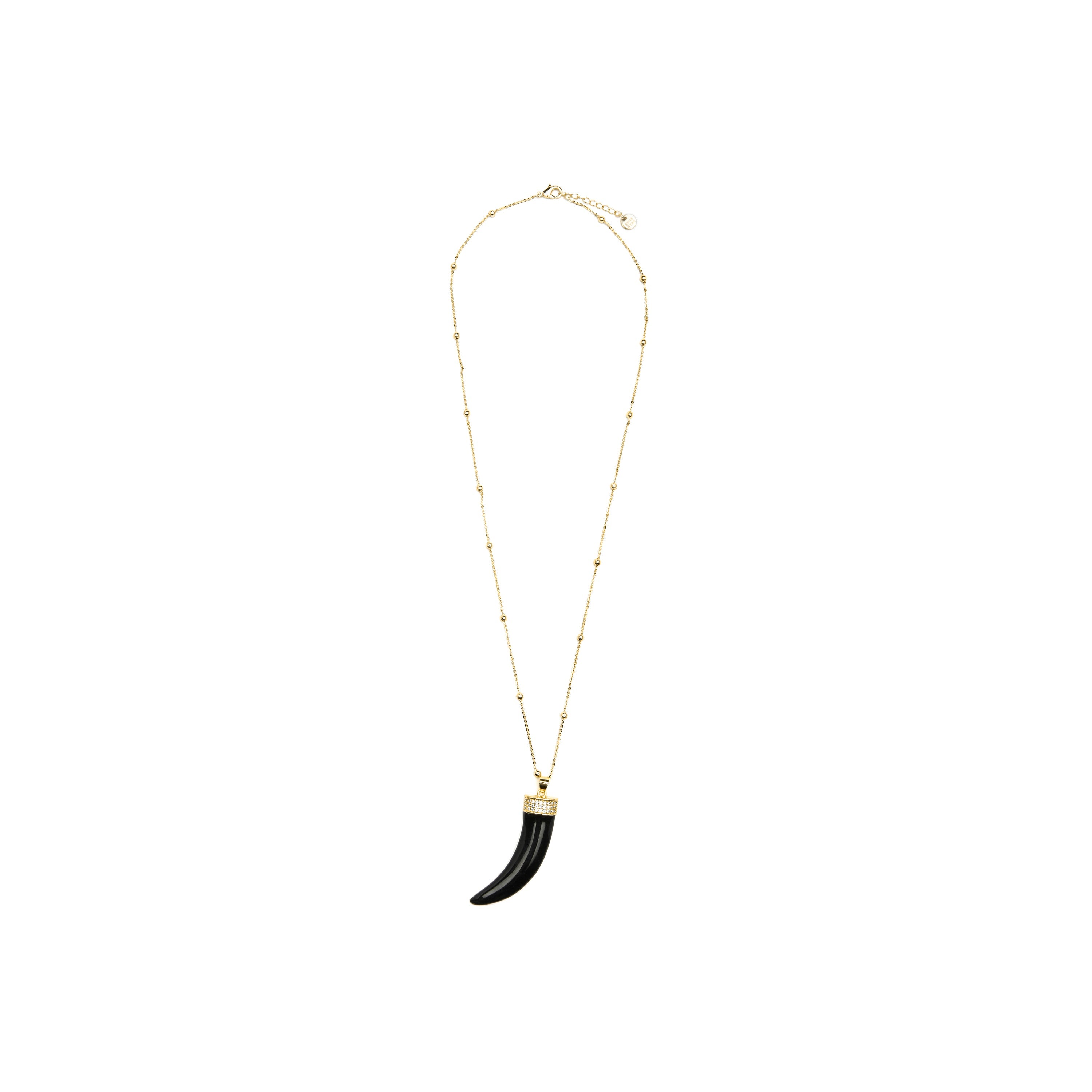 Silver and Black Lacquer Finish Necklace - Arhew