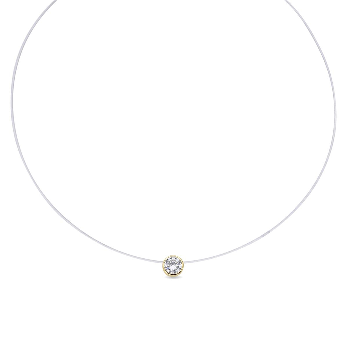 18k yellow gold-plated Brilliant Zircon Necklace - Ferly