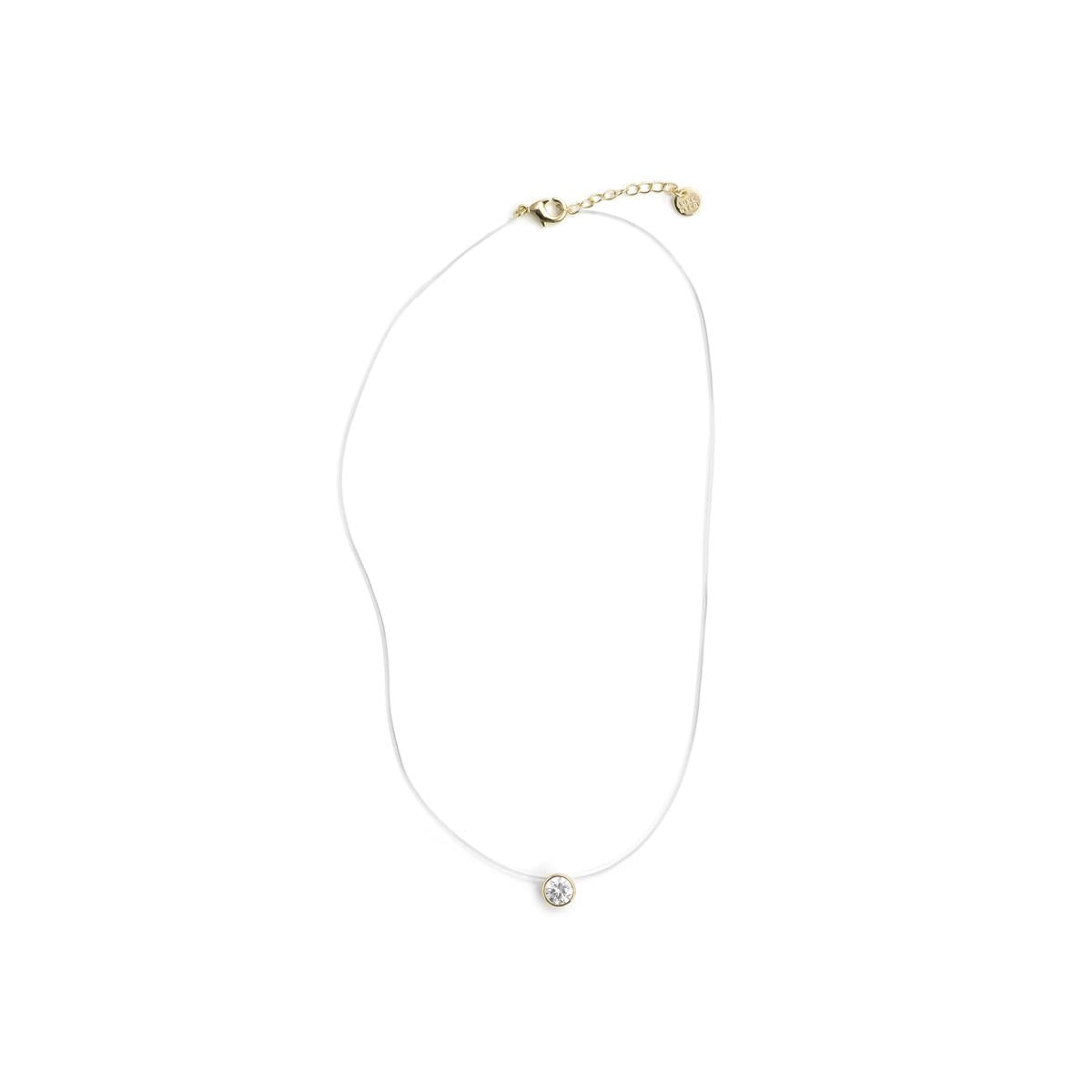 18k yellow gold-plated Brilliant Zircon Necklace - Ferly