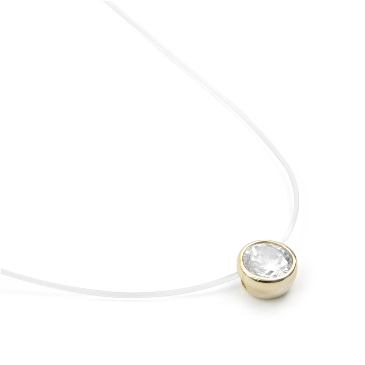 18k yellow gold-plated Brilliant Zircon Necklace - Ferly
