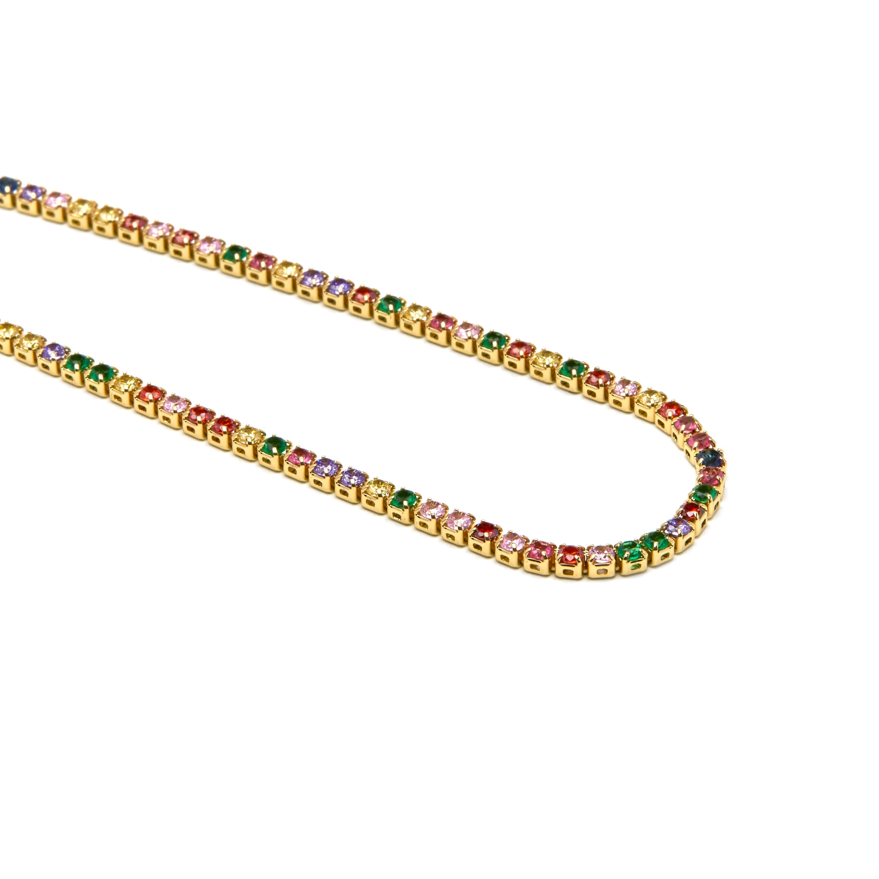 18k Gold-Plated Multicolor Zircon Necklace - Serly