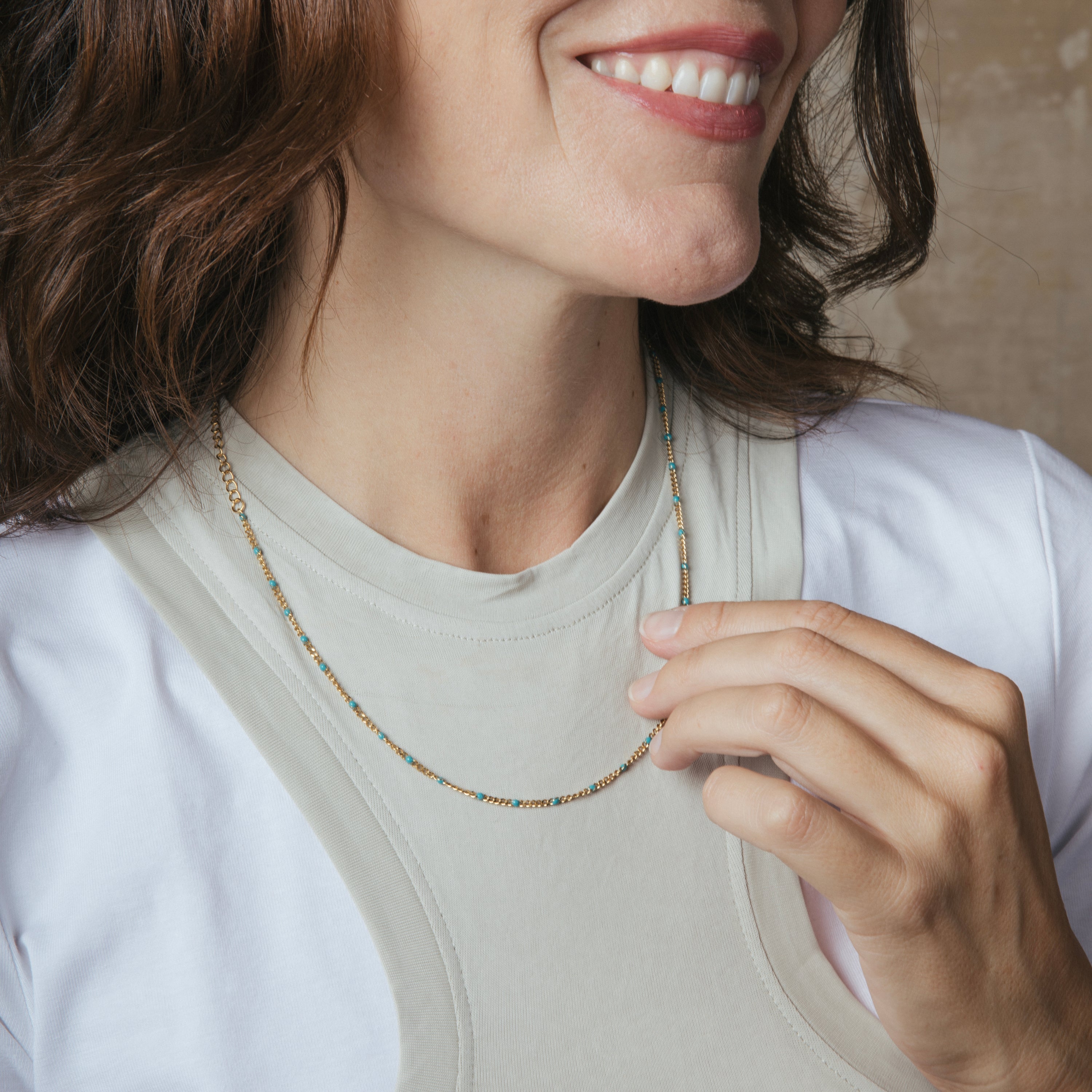 45cm 18k Yellow Gold-Plated Necklace - Abma