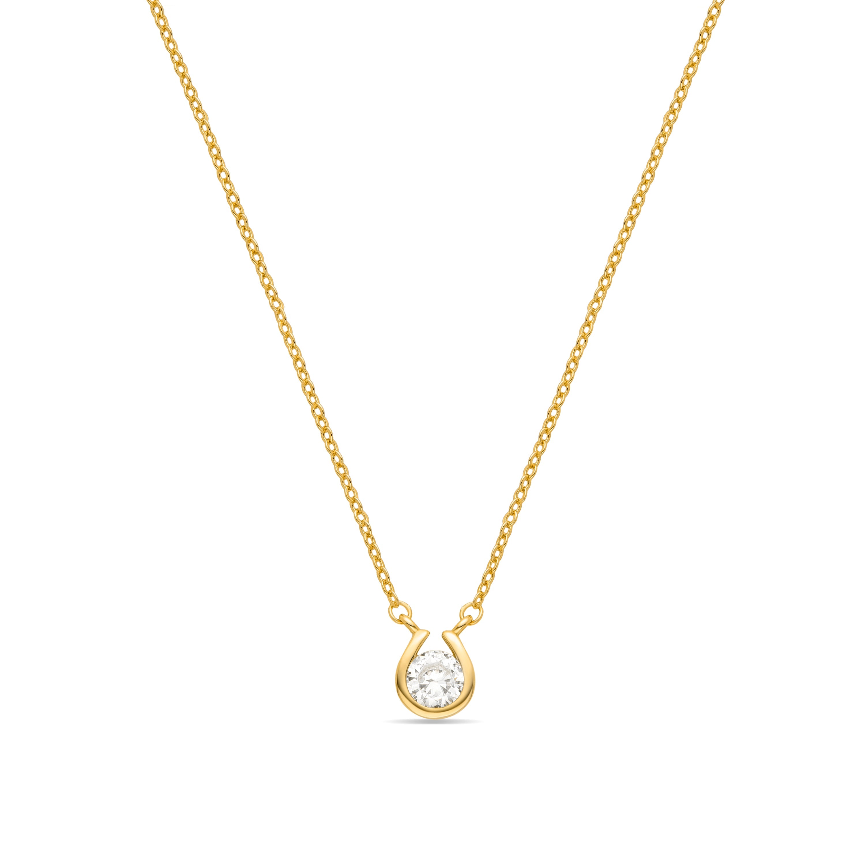 Brilliant Zirconia Necklace finished in 18K yellow gold - Ceol