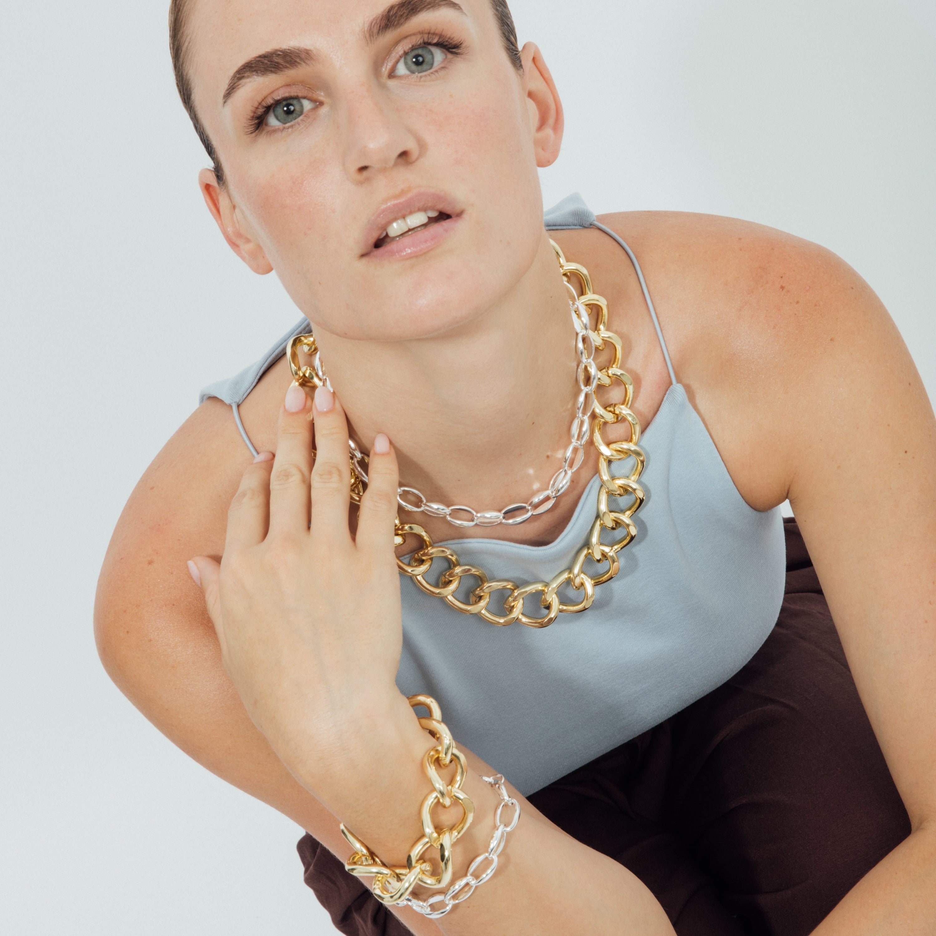 18k Yellow Gold Plated Necklace - 45cm - Moba