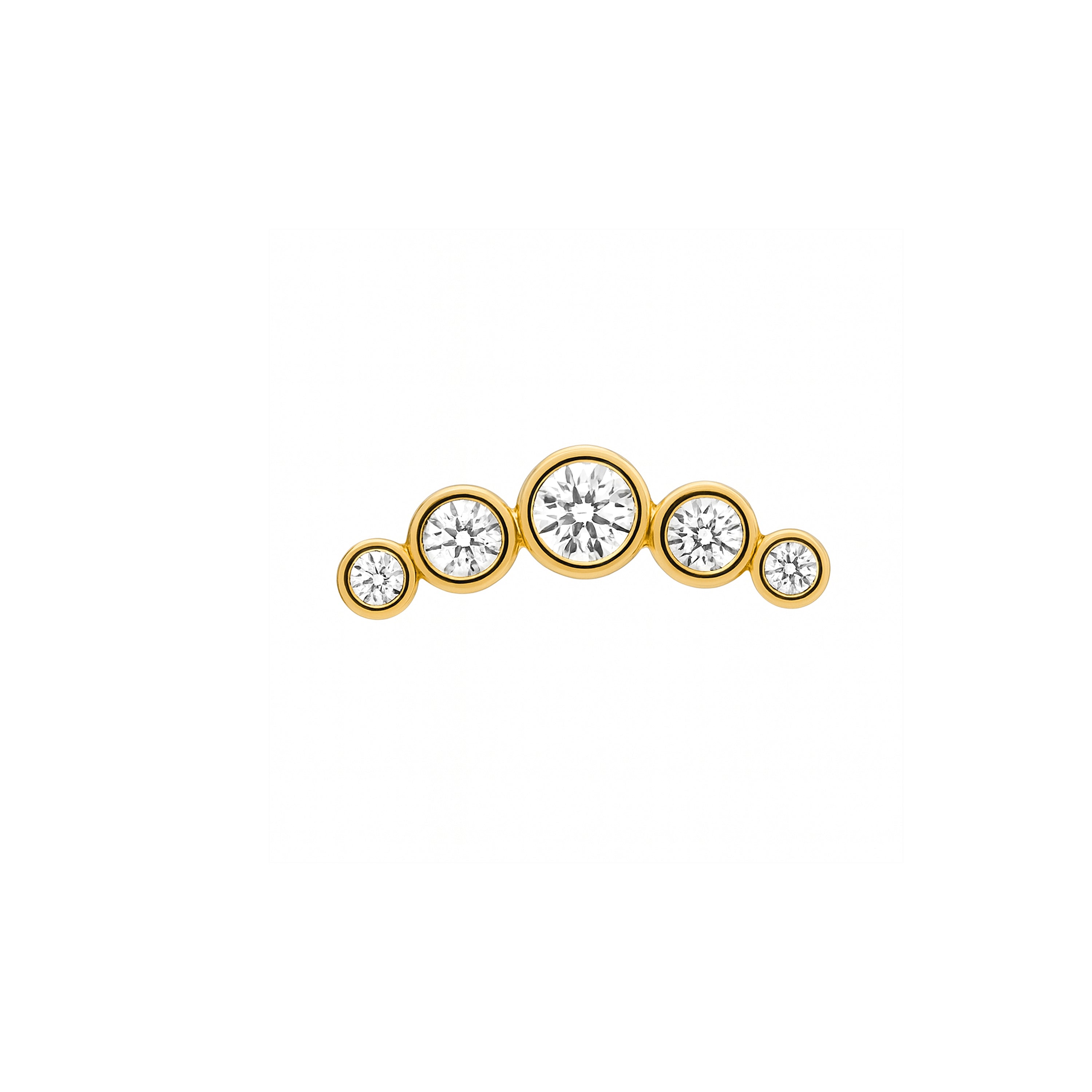 18k Yellow Gold-Plated Dazzling Zirconia Piercing - Inloc