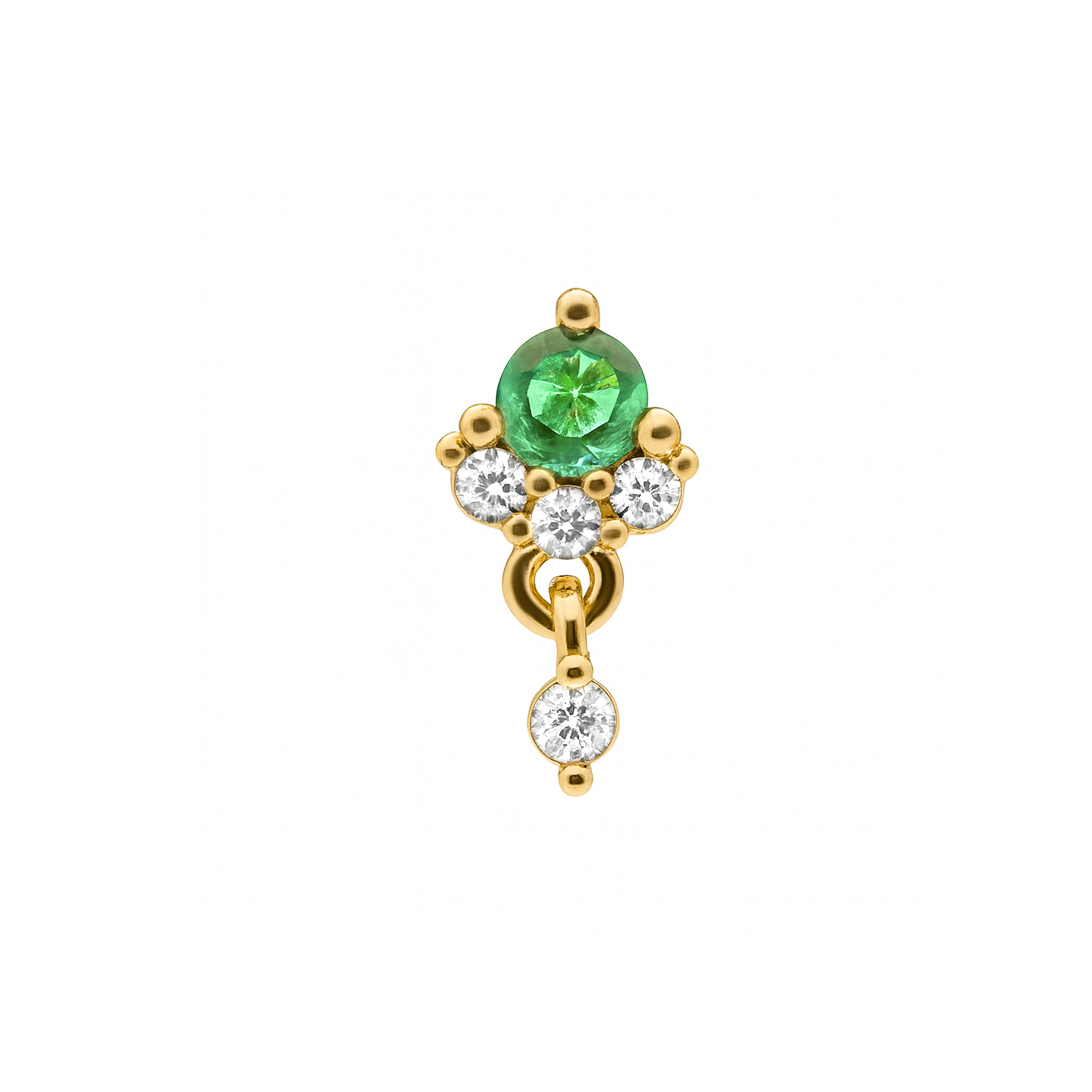 18k Yellow Gold Finish Multicolor Zirconia Piercing - Huera
