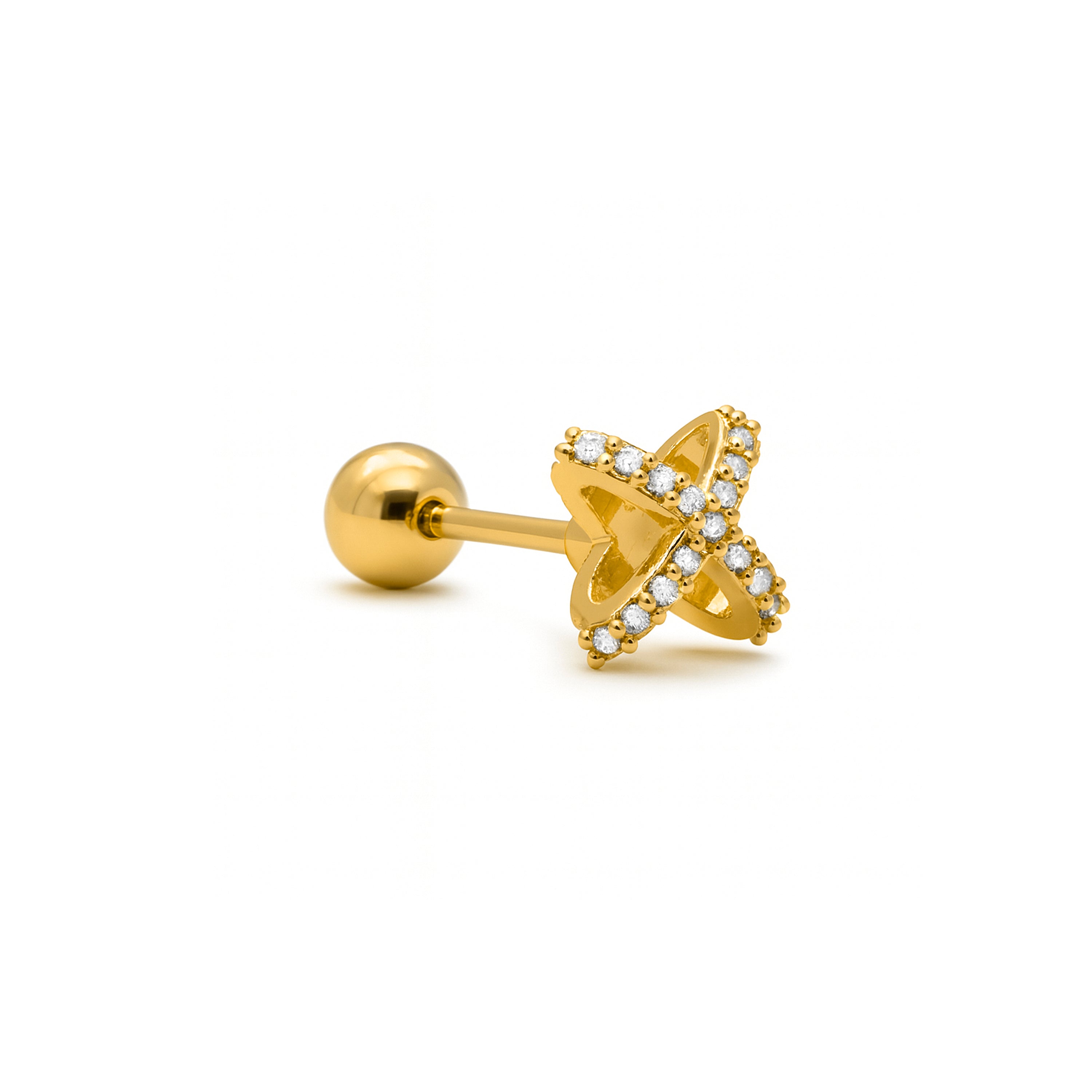 18k Yellow Gold-Plated CZ Piercing - Marza
