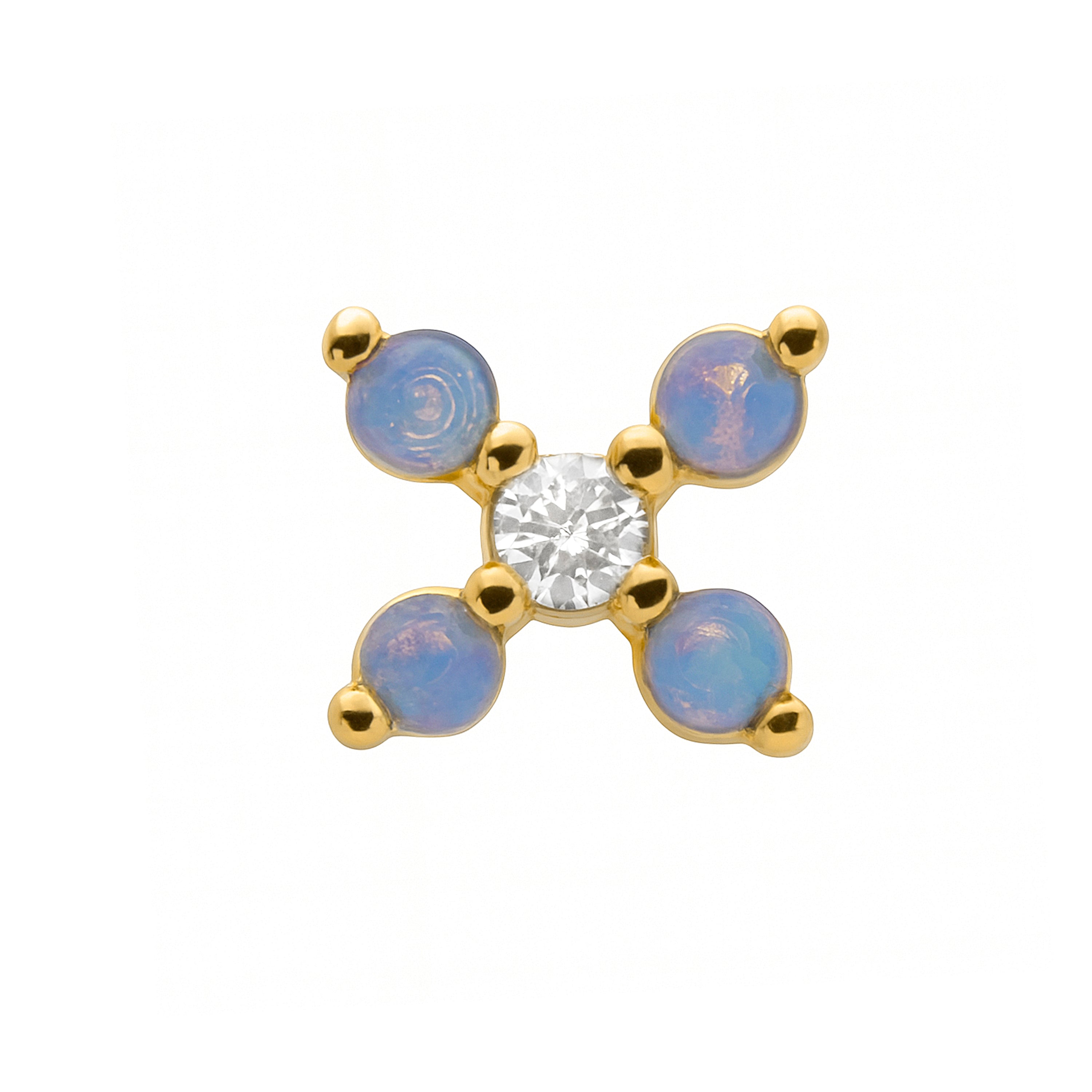 18k Yellow Gold Finish Brilliant Zirconia Piercing - Acano