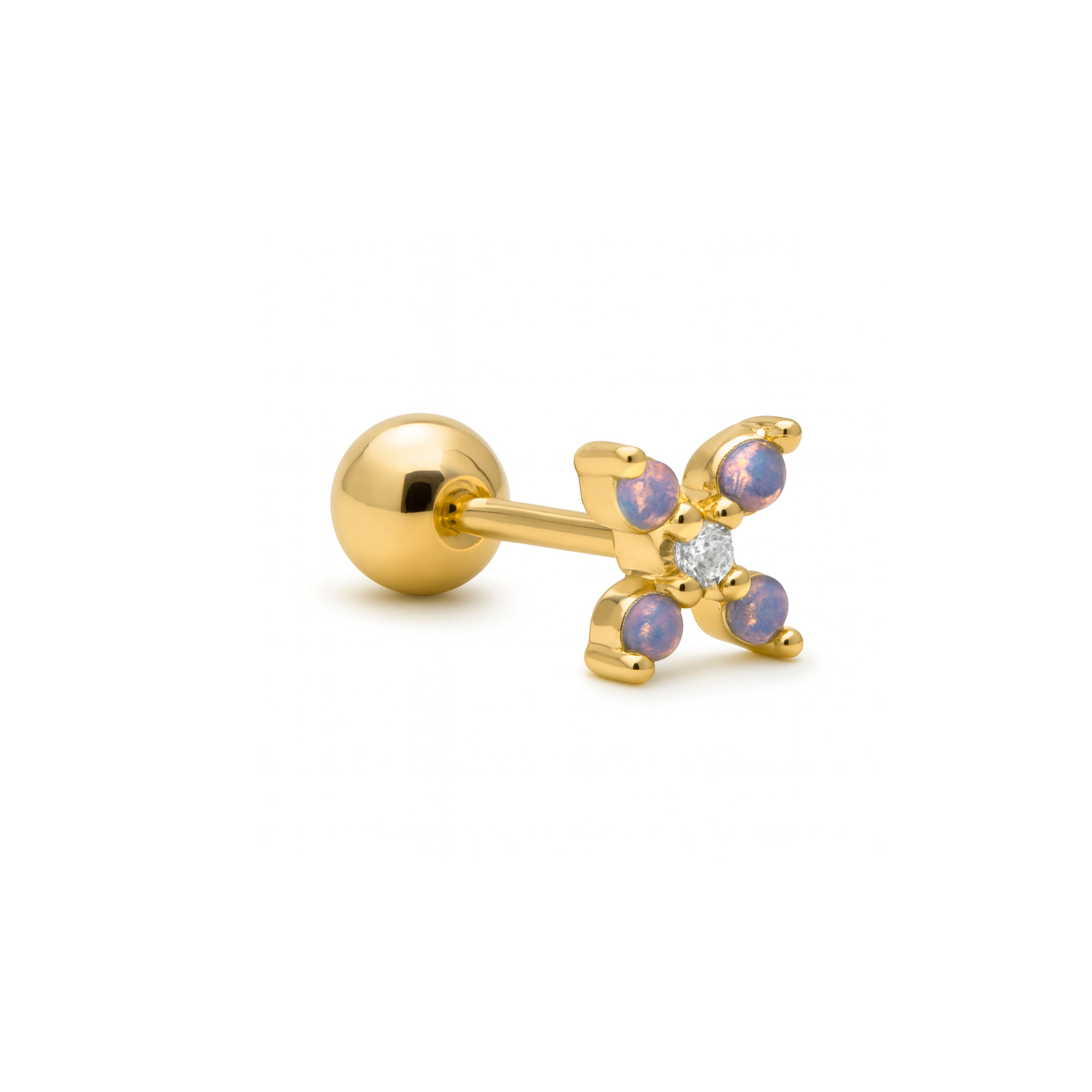 18k Yellow Gold Finish Brilliant Zirconia Piercing - Acano