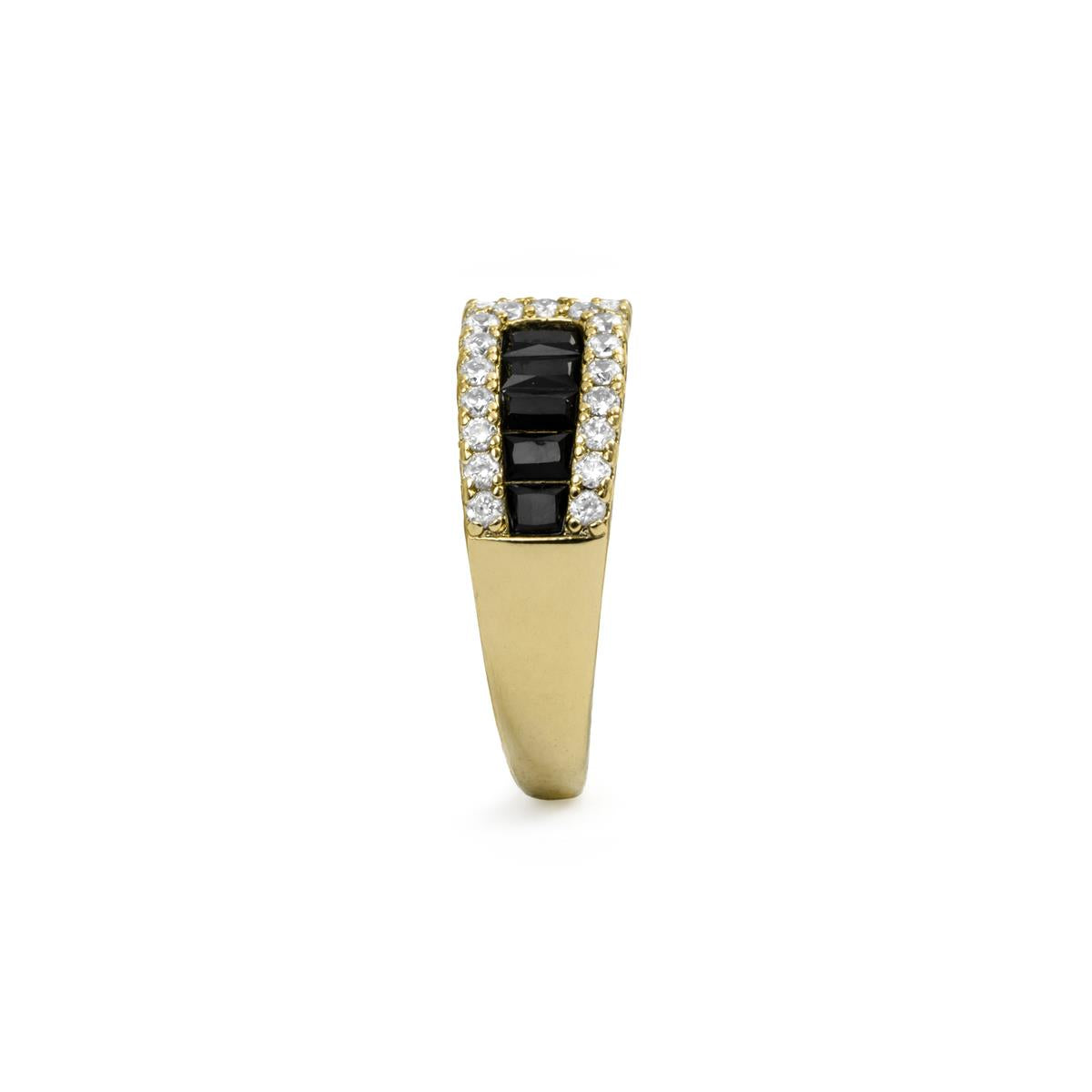 18k Yellow Gold Finish Onyx Zirconia Ring - Guinea