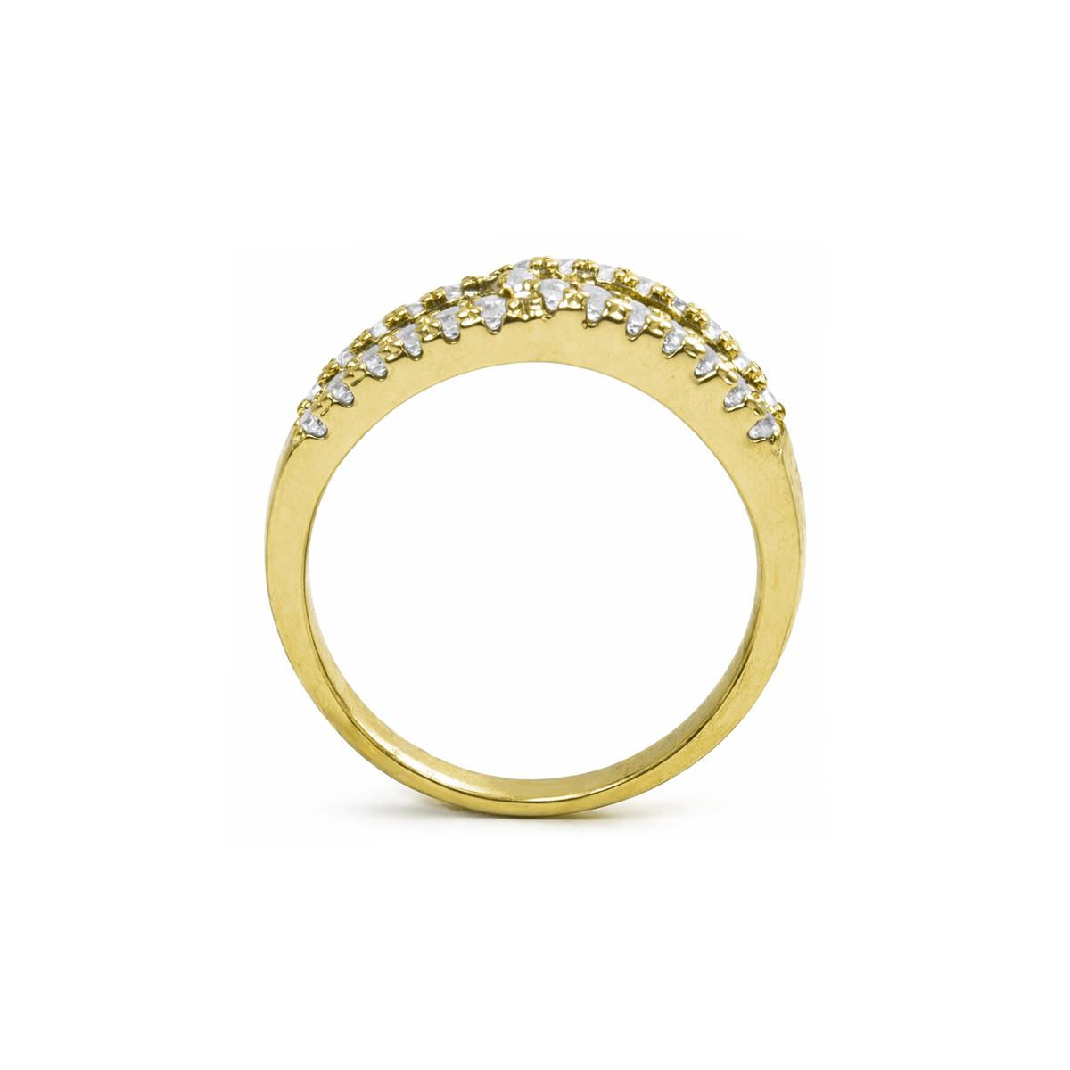 18k Yellow Gold Finish Onyx Zirconia Ring - Guinea