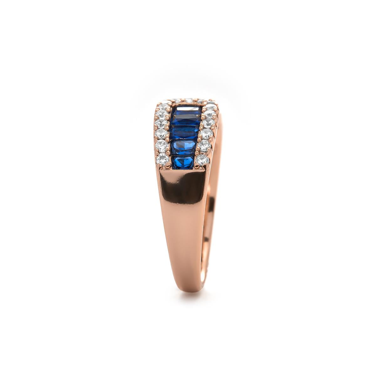 18k Yellow Gold Finish Sapphire Cubic Zirconia Ring - Guine