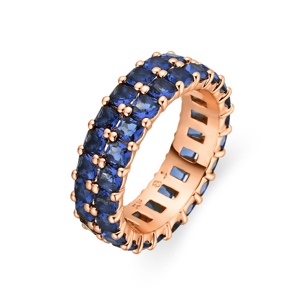 18k Yellow Gold Finish Sapphire Cubic Zirconia Ring - Tomi