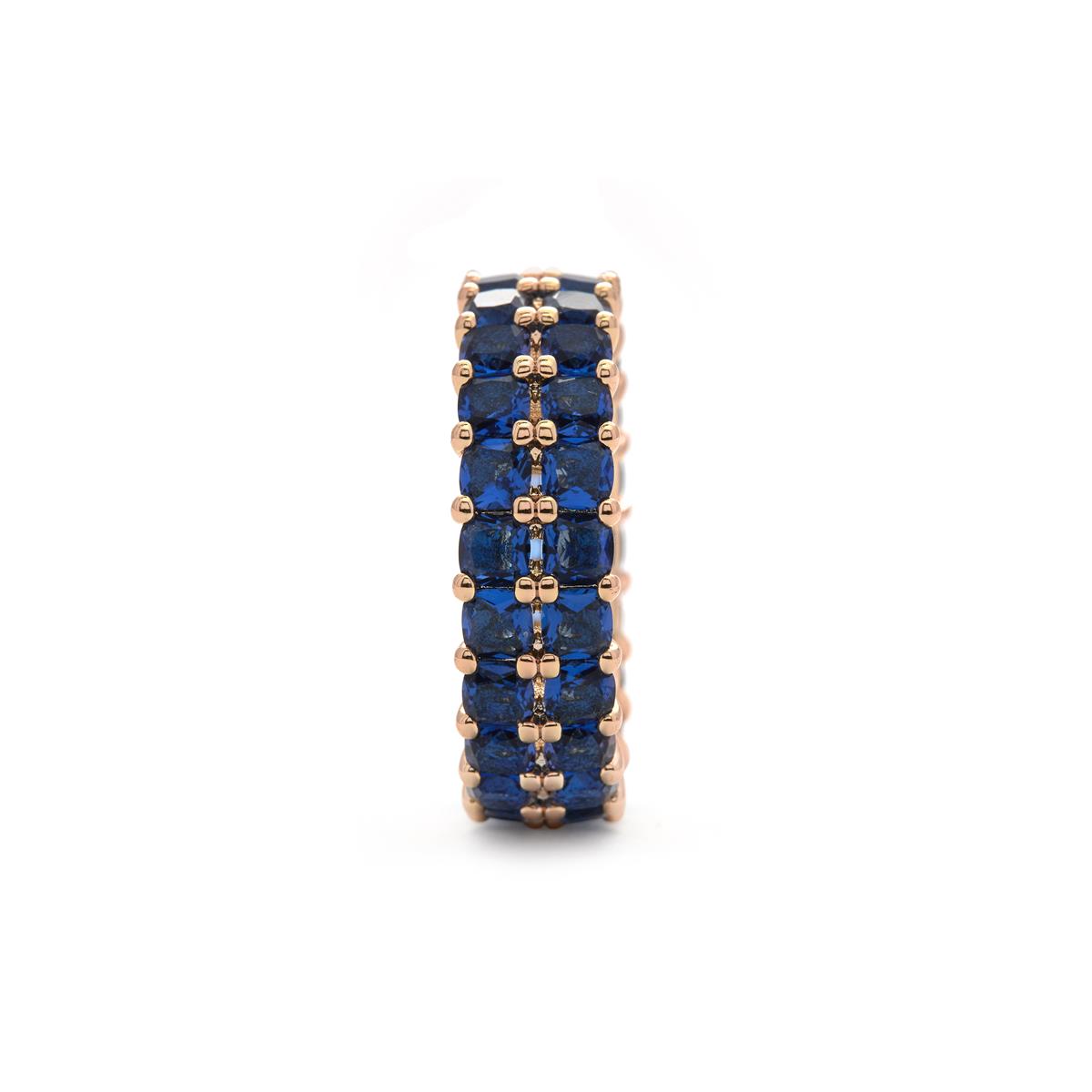 18k Yellow Gold Finish Sapphire Cubic Zirconia Ring - Tomi