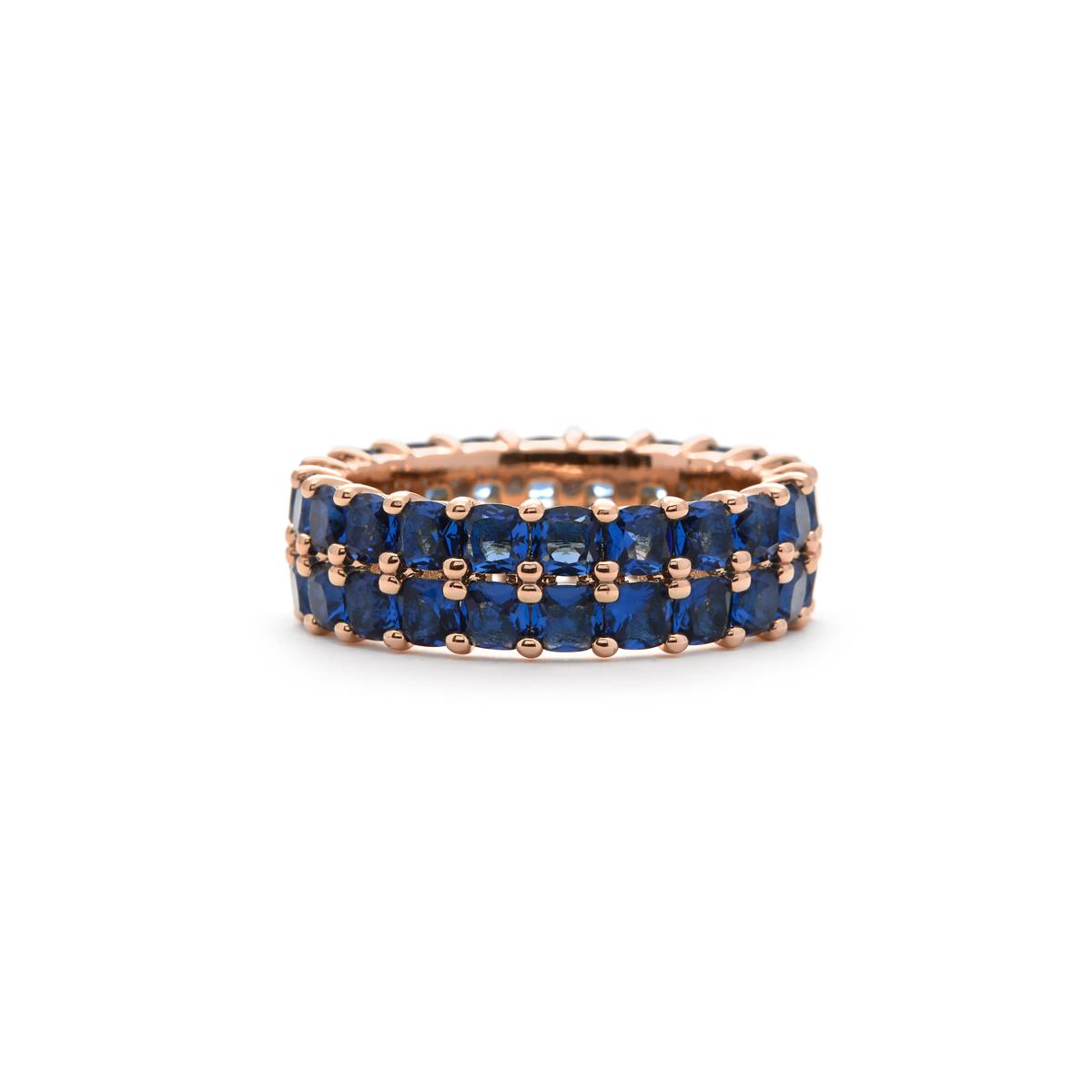 18k Yellow Gold Finish Sapphire Cubic Zirconia Ring - Tomi