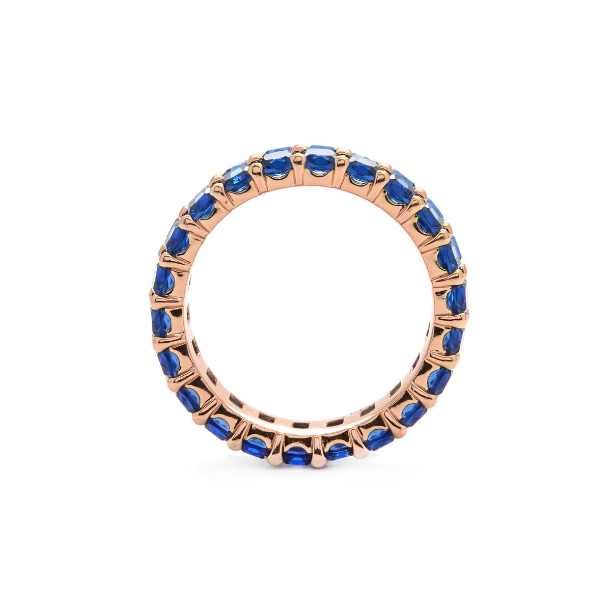 18k Yellow Gold Finish Sapphire Cubic Zirconia Ring - Tomi