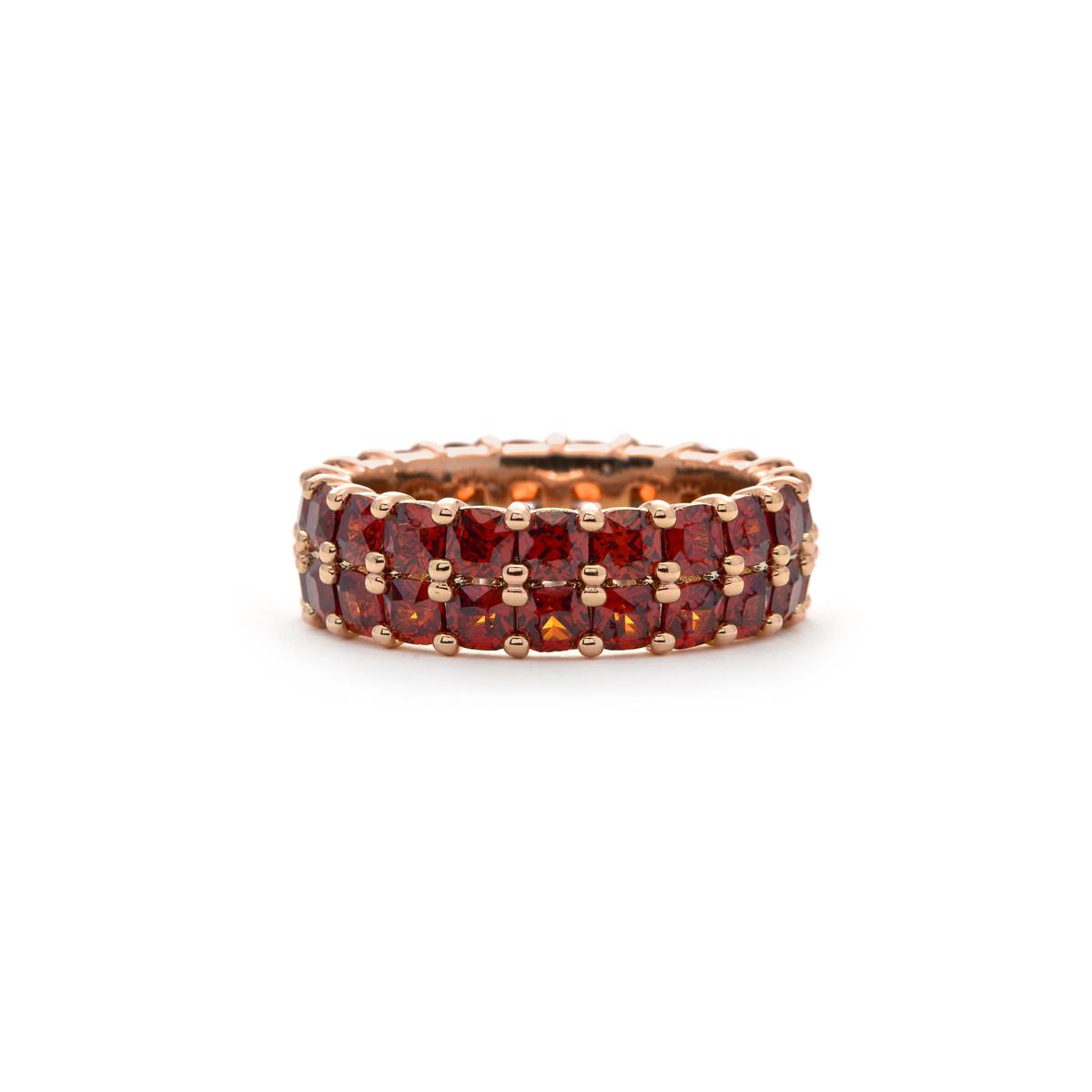 Ruby Zircon Ring with 18k Yellow Gold Finish - Tomi