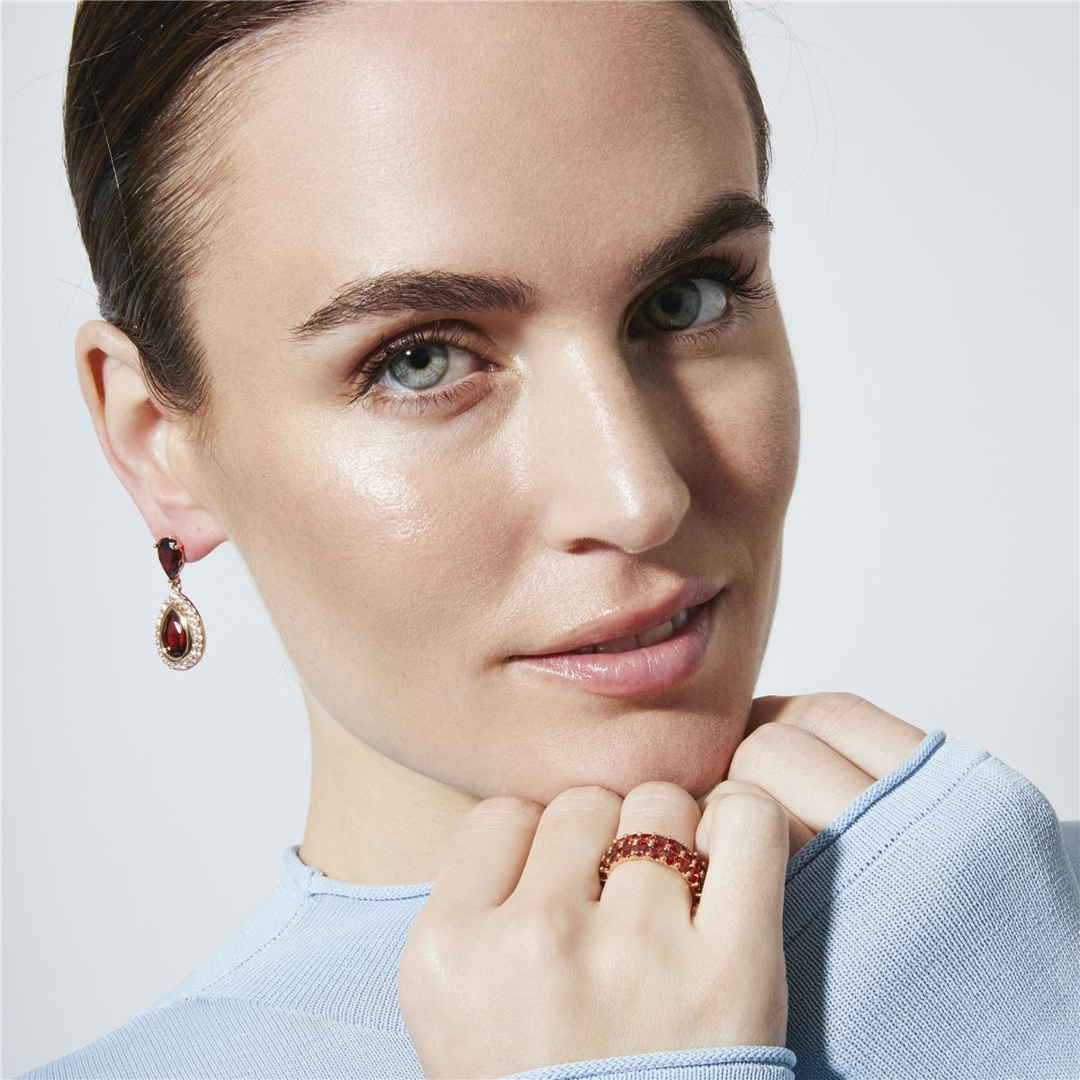 Ruby Zircon Ring with 18k Yellow Gold Finish - Tomi